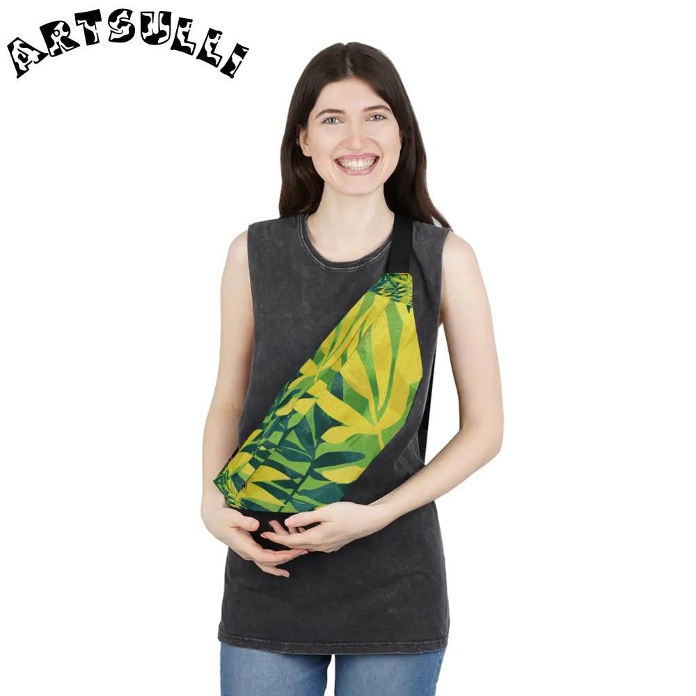 JAKKOUTTHEBXX Tropical Leaf Print Fanny Pack JAKKOUTTHEBXX Artsulli