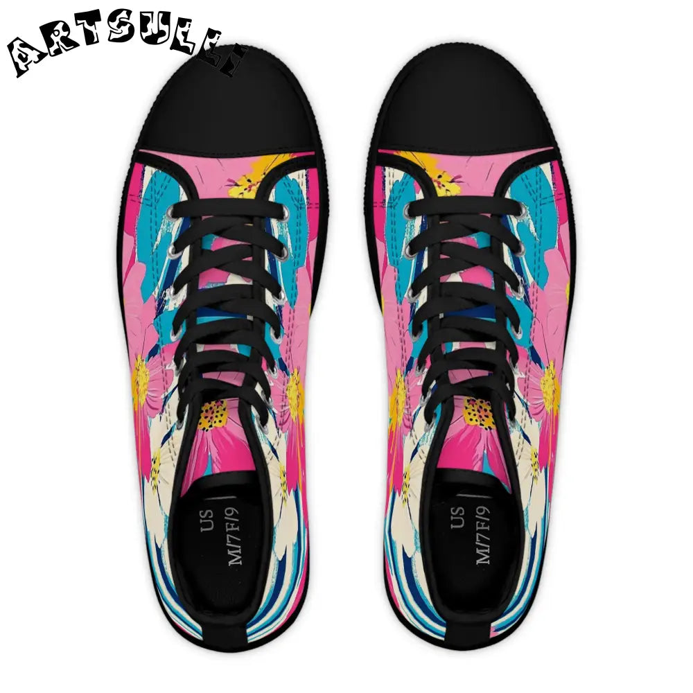 JAKKOUTTHEBXX Dayglo Floral Stripes II Multi-Color Women’s High Top