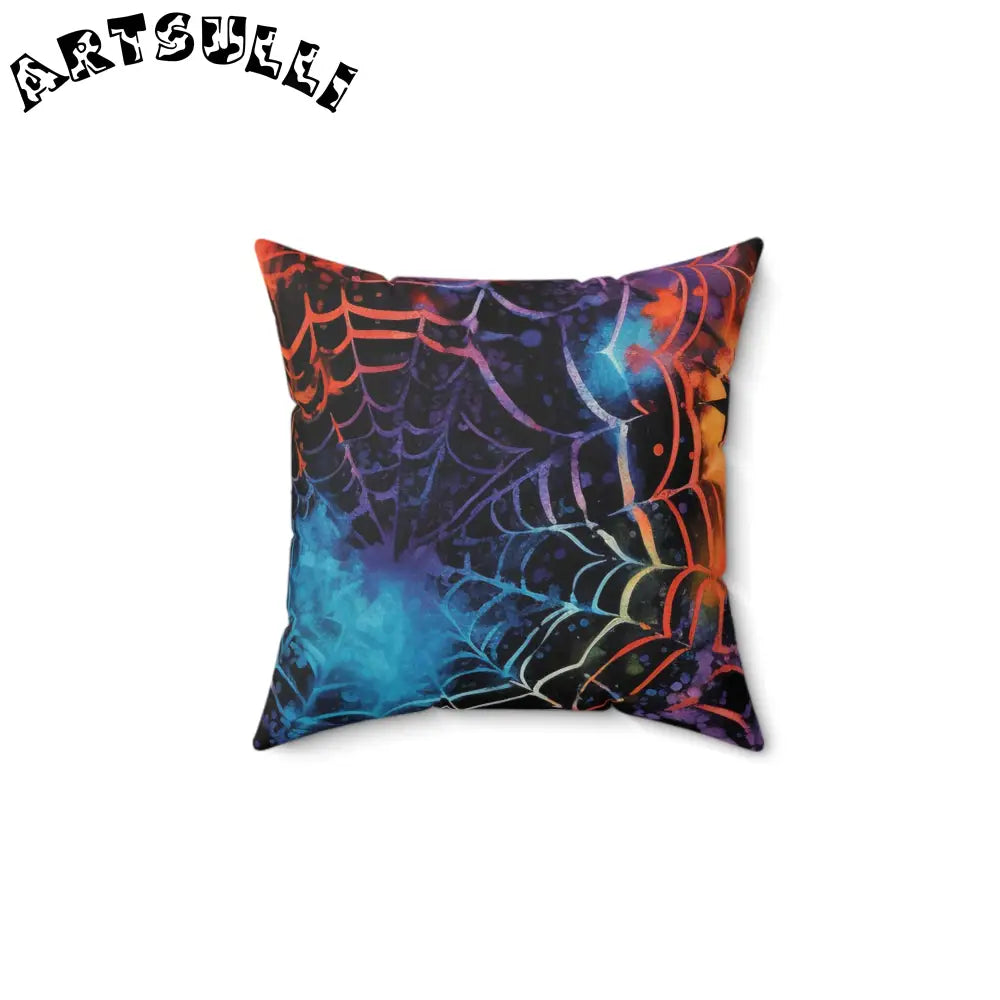 JAKKOUTTHEBXX Colorful Spiderweb Throw Pillow 2025