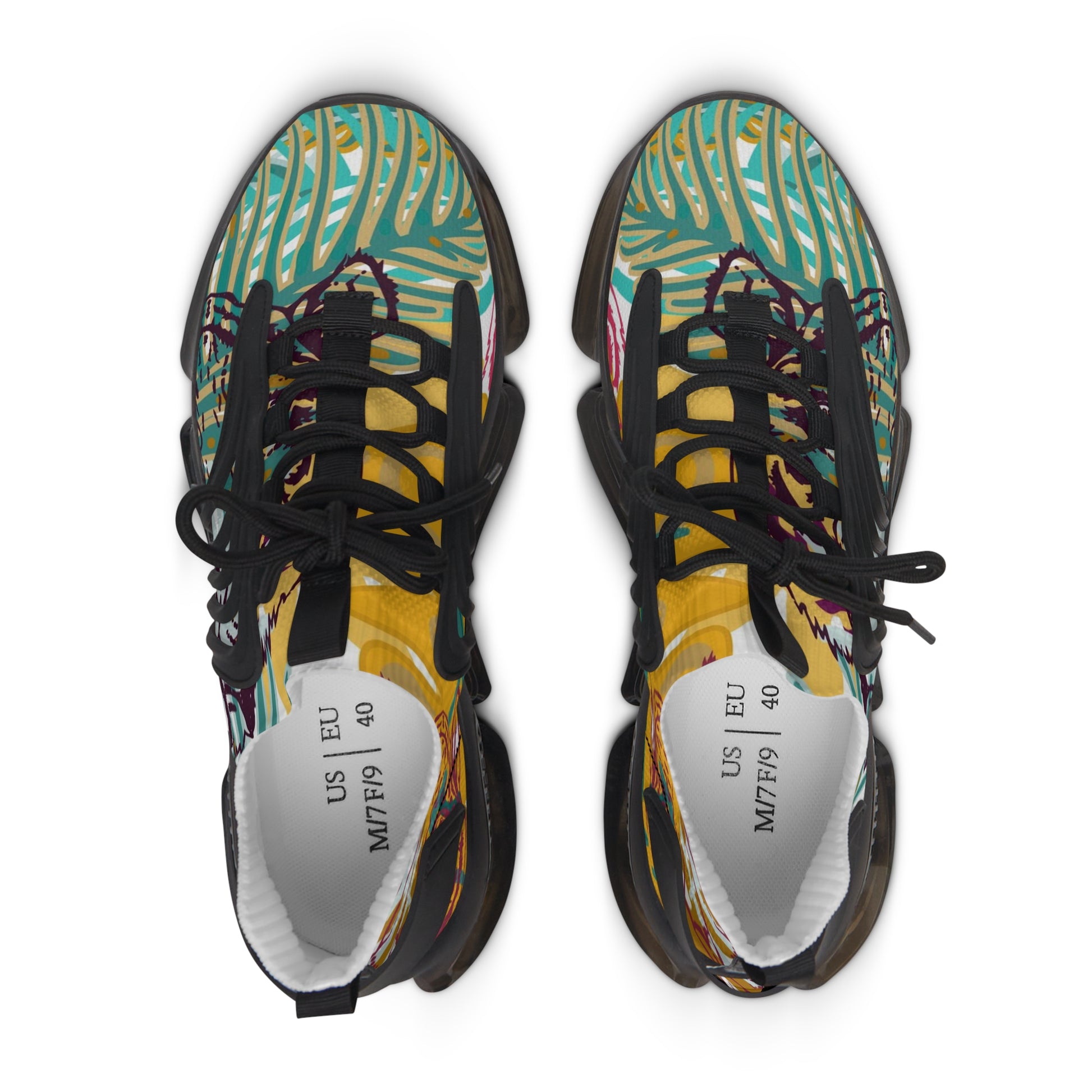 Tropical Jungle Tigers Brown and Green Women's Mesh Sneakers, Artsulli - Art is Long, Life is Short, Shoes, , , , , , , 