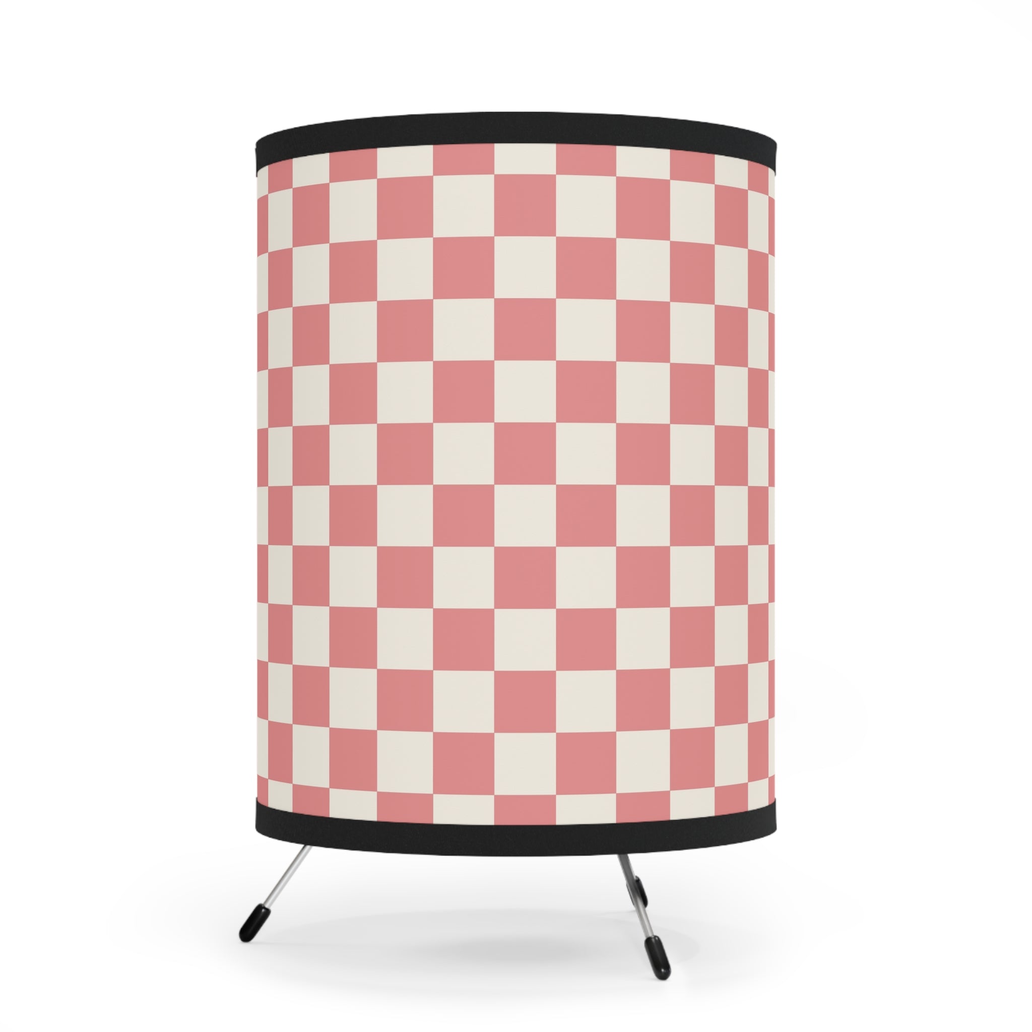 Retro Checkered Grassland Sprites Tripod Lamp with High-Res Printed Shade, US\CA plug, Artsulli - Art is Long, Life is Short, Home Decor, , , , , , , 