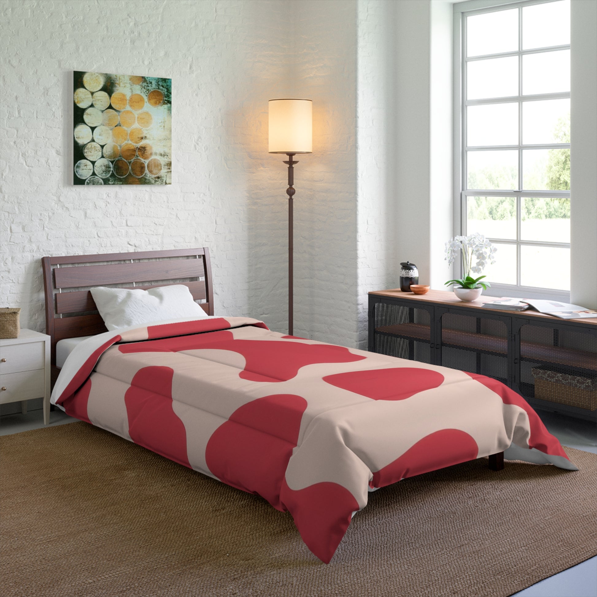 Red Jungle Cow Comforter, Artsulli - Art is Long, Life is Short, Home Decor, , , , , , , 