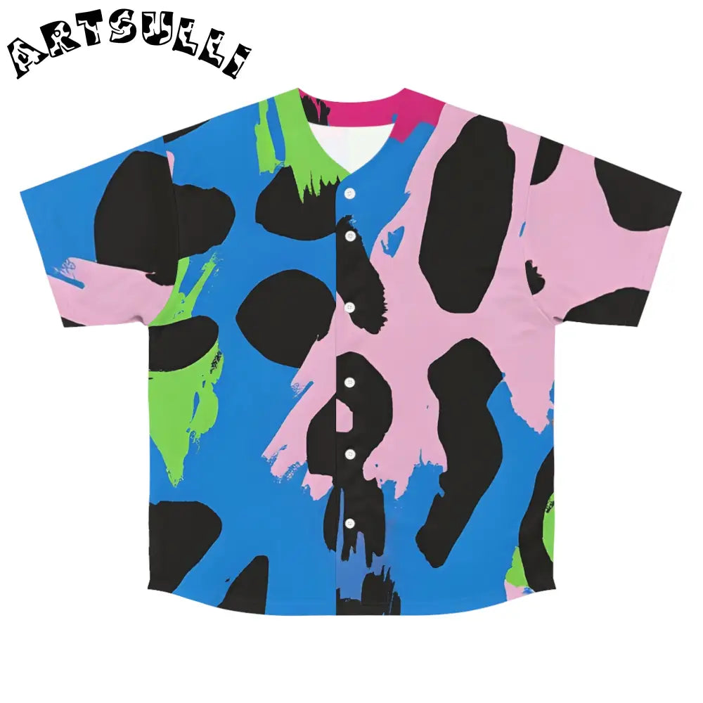 90s Neon Men's Baseball Jersey (AOP), Artsulli - Art is Long, Life is Short, All Over Prints, Size, S, Color, Seam thread color automatically matched to design, , , 15566026243198606263