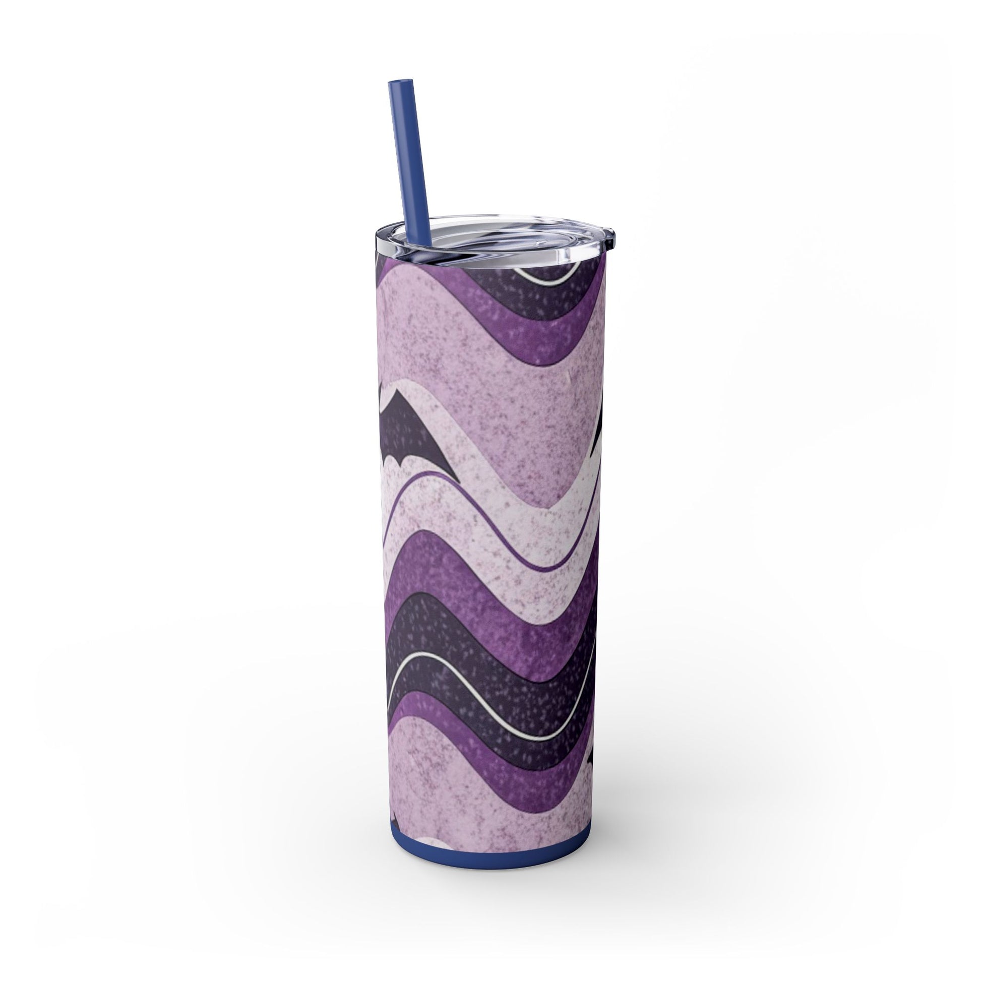 Bat Wave Skinny Tumbler with Straw, 20oz, Artsulli - Art is Long, Life is Short, Mug, , , , , , , 