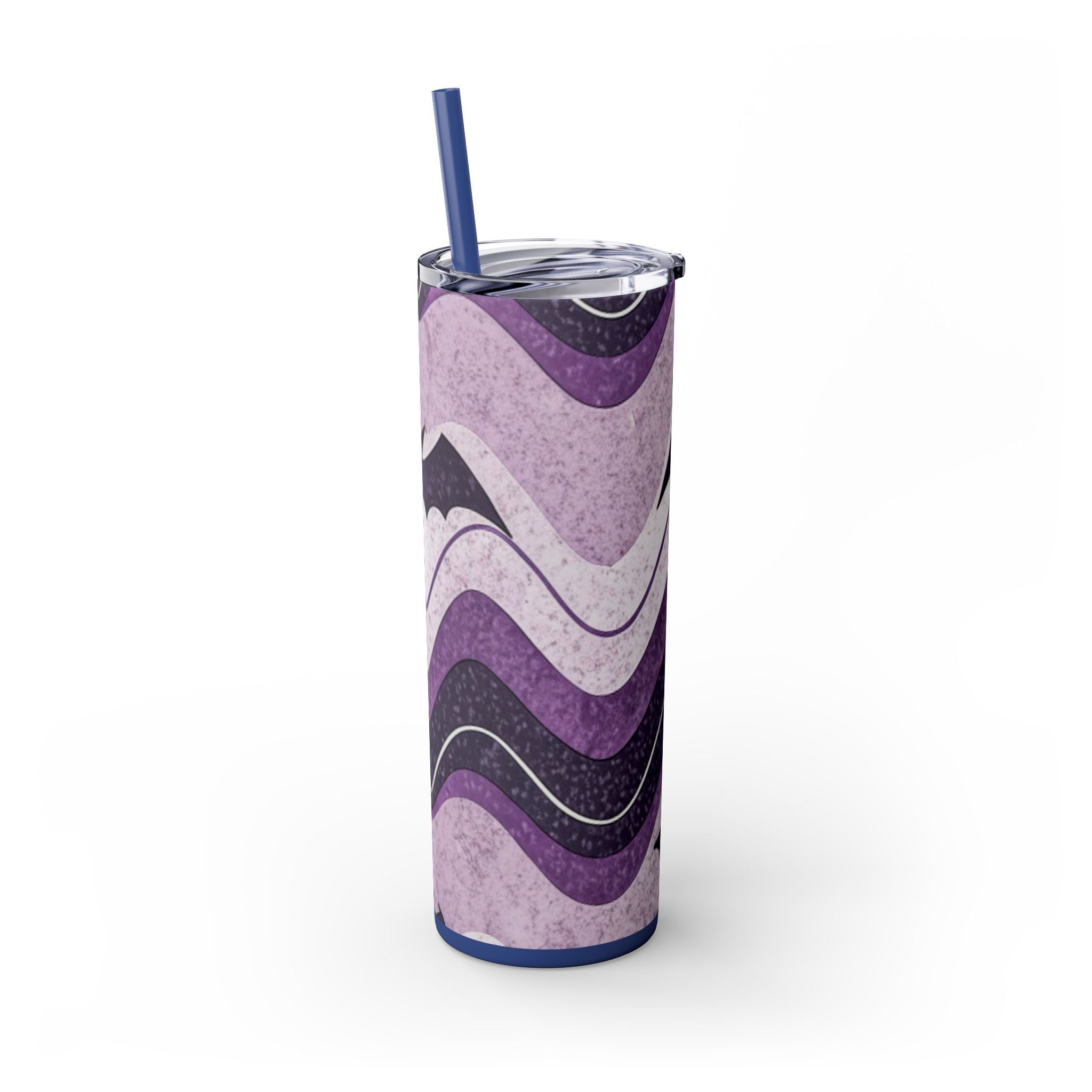 Bat Wave Skinny Tumbler with Straw, 20oz, Artsulli - Art is Long, Life is Short, Mug, , , , , , , 