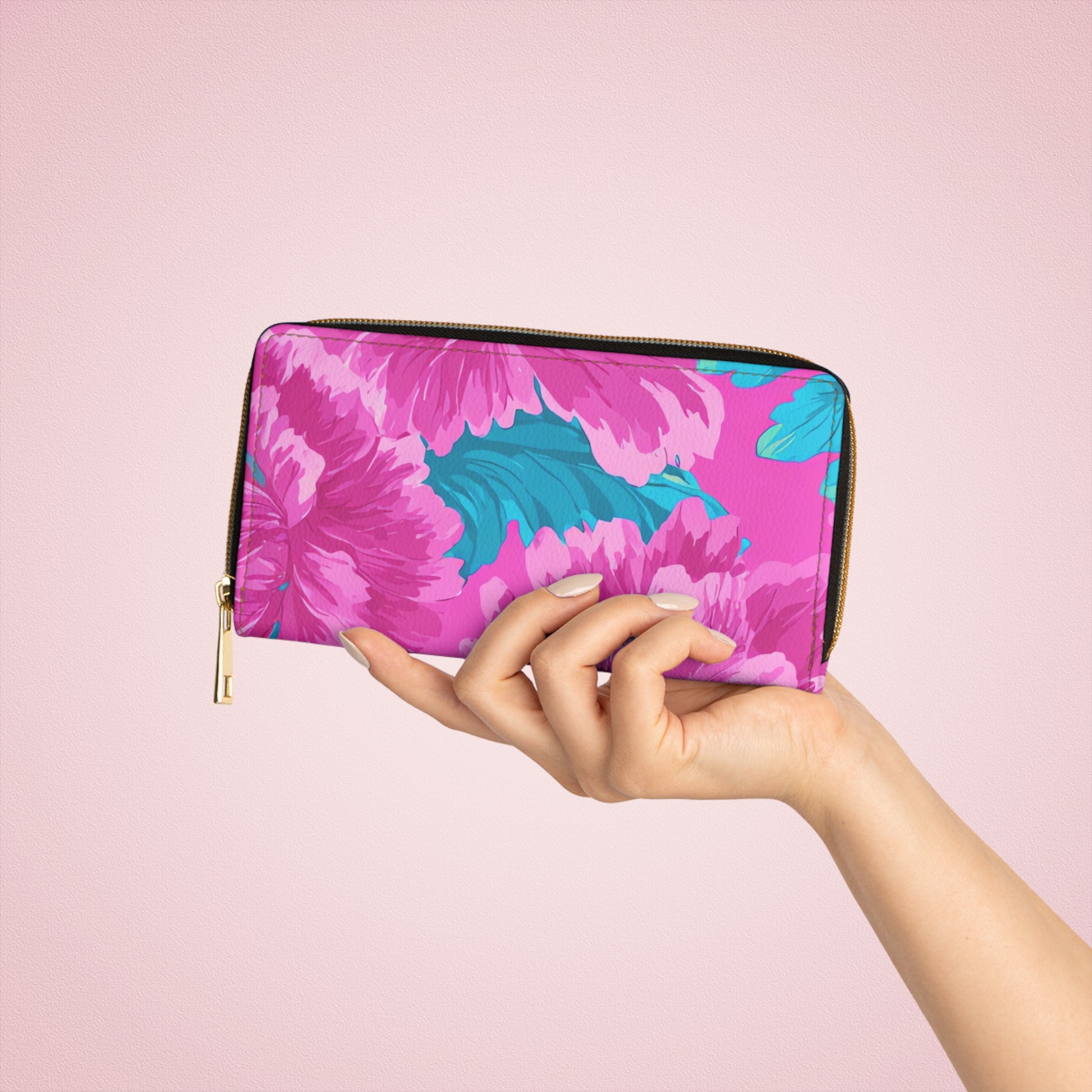 80s Dreamscape Floral Zipper Wallet, Artsulli - Art is Long, Life is Short, Accessories, , , , , , , 