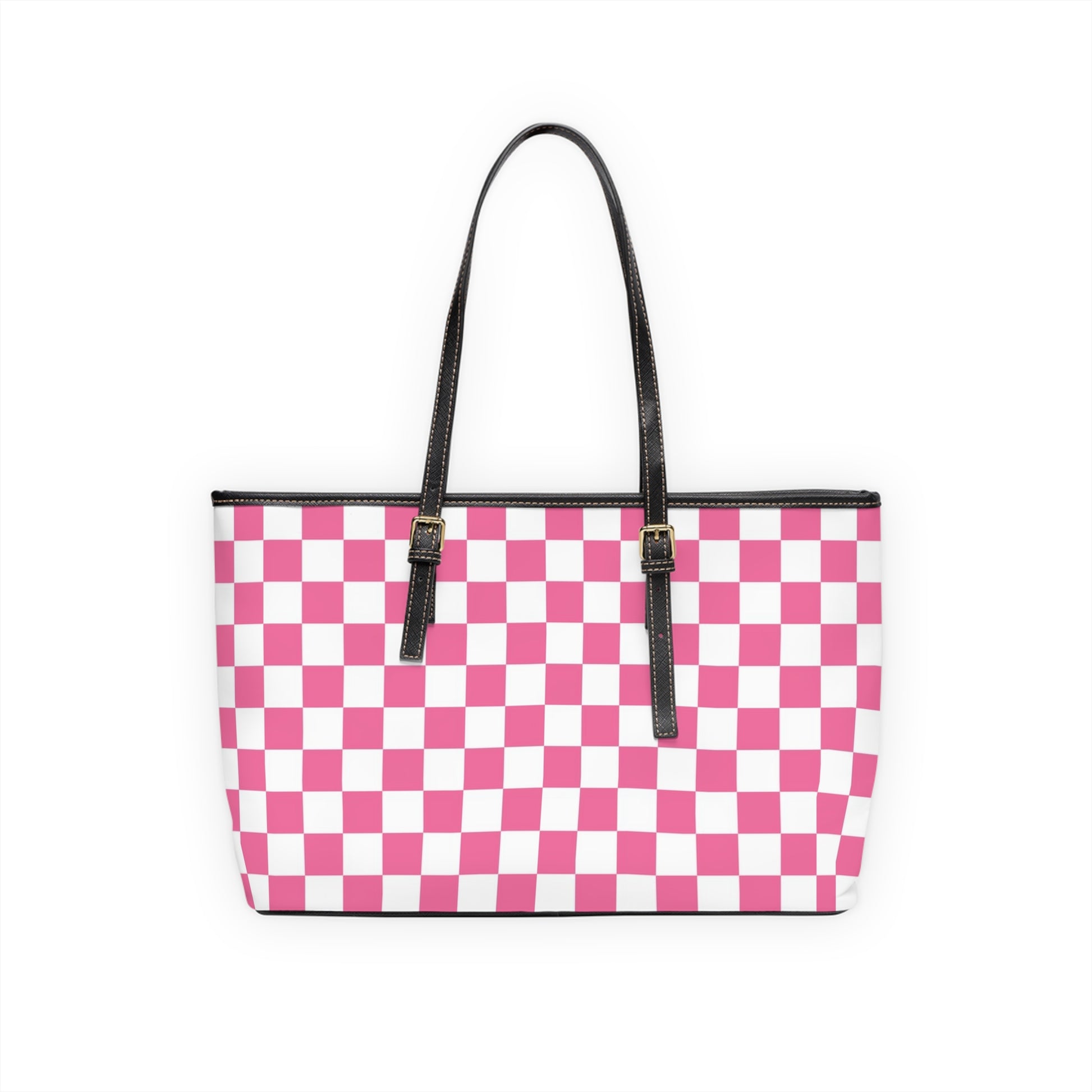 Yuyushiki Pink Check PU Leather Shoulder Bag, Artsulli - Art is Long, Life is Short, Bags, , , , , , , 
