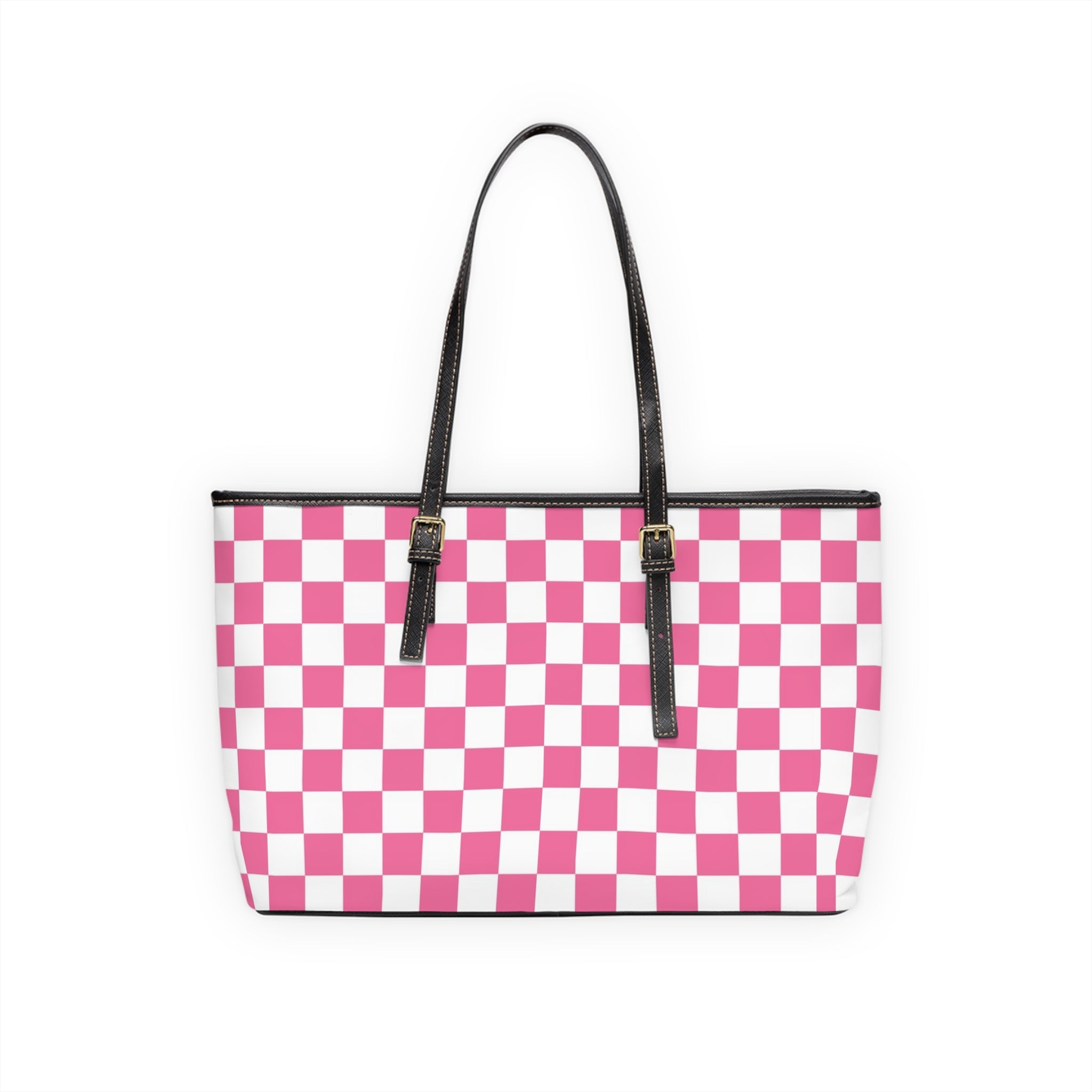 Yuyushiki Pink Check PU Leather Shoulder Bag, Artsulli - Art is Long, Life is Short, Bags, , , , , , , 