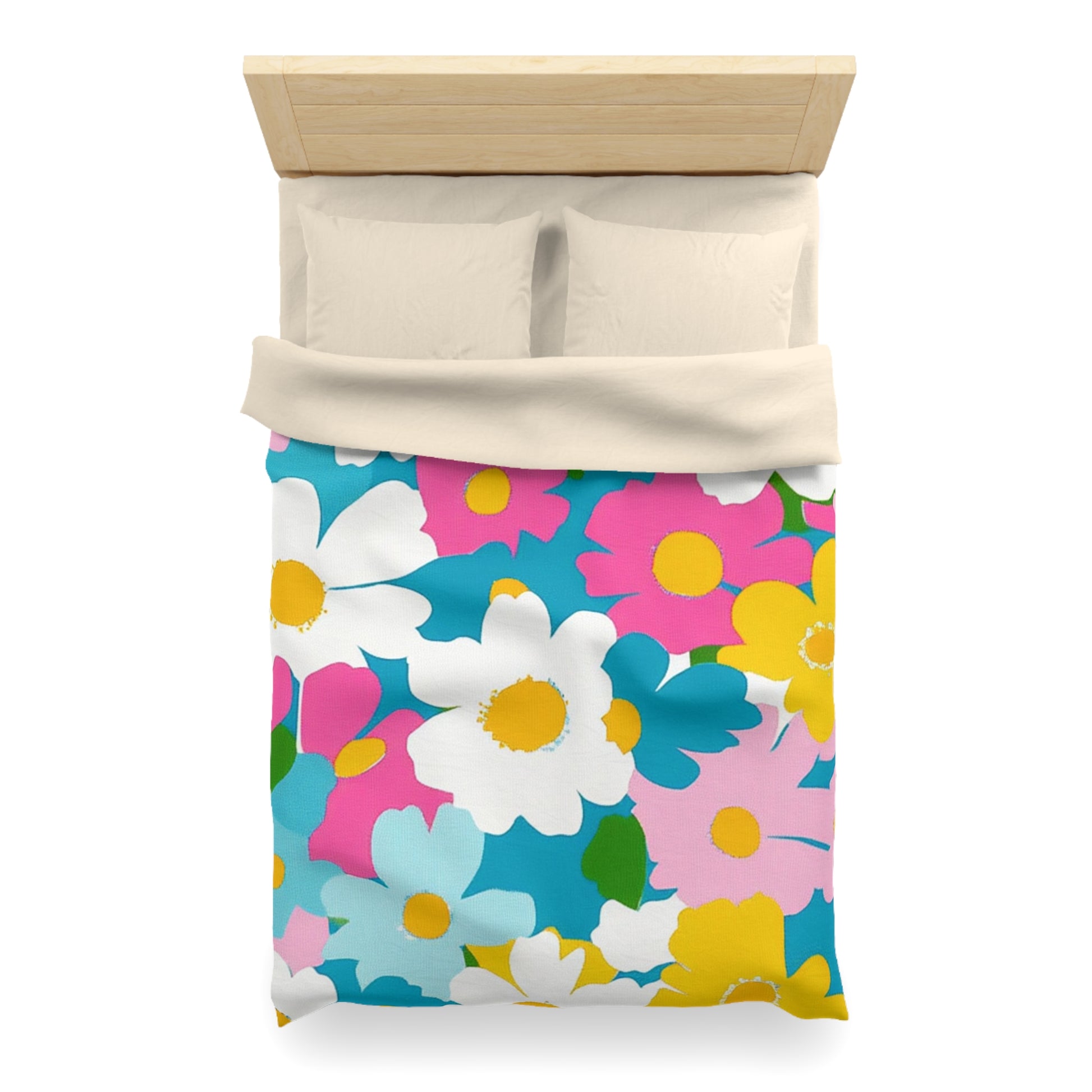 Flowers Multi-Color Microfiber Duvet Cover, Artsulli - Art is Long, Life is Short, Home Decor, , , , , , , 