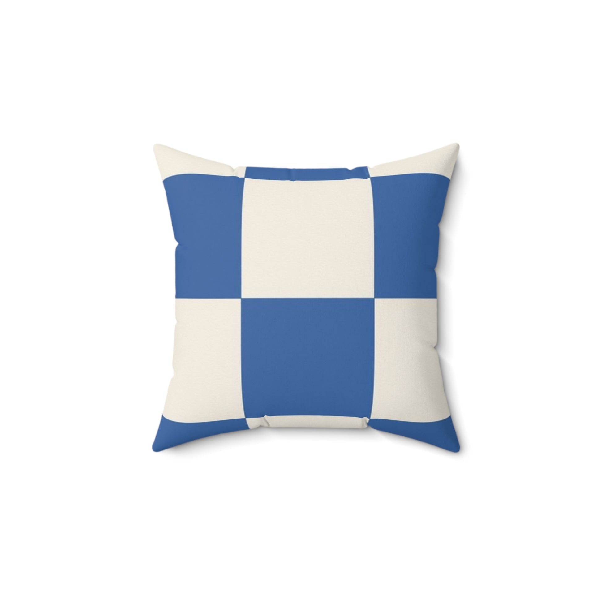 Checkerboard Blue Spun Polyester Square Pillow, Artsulli - Art is Long, Life is Short, Home Decor, Size, 14" × 14", , , , , 25355295529448710945