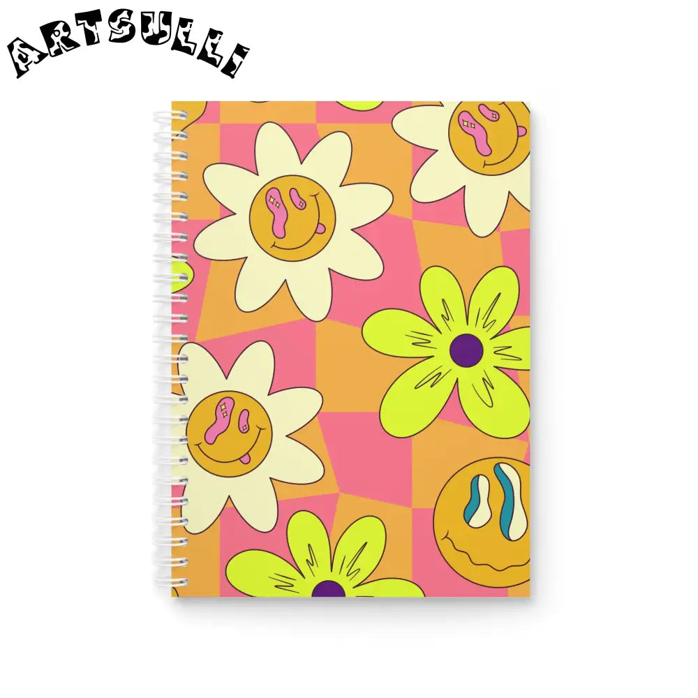JAKKOUTTHEBXX Trippy Sour Face Rave Spiral Notebook JAKKOUTTHEBXX