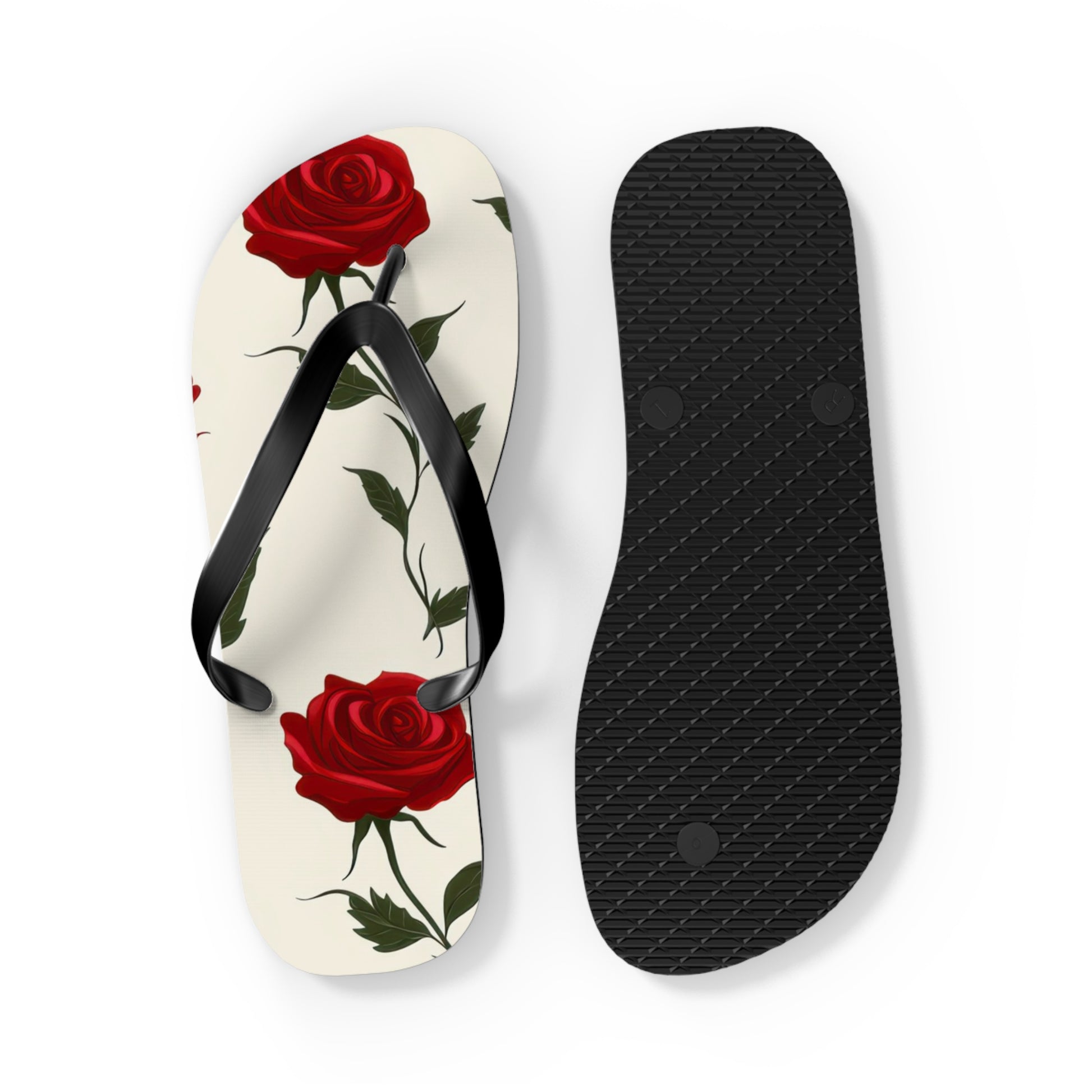 Red Roses Flip Flops, Artsulli - Art is Long, Life is Short, Shoes, , , , , , , 