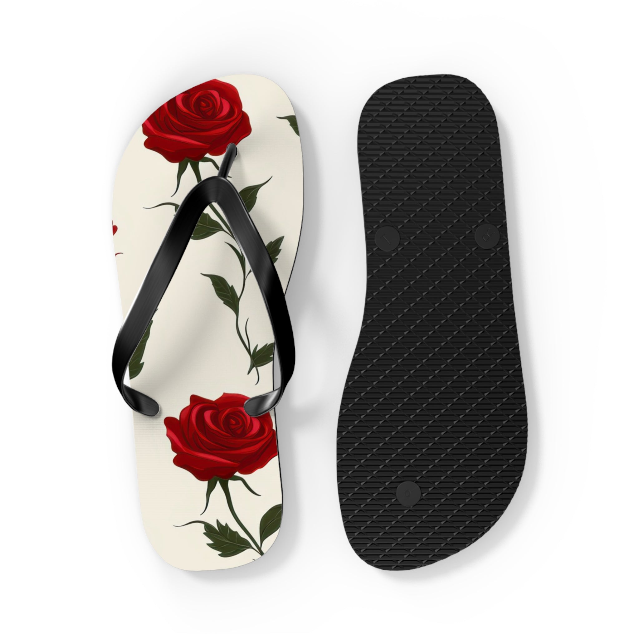 Red Roses Flip Flops, Artsulli - Art is Long, Life is Short, Shoes, , , , , , , 