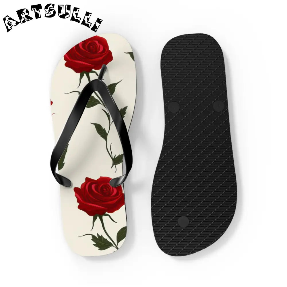 JAKKOUTTHEBXX Red Roses Flip Flops JAKKOUTTHEBXX Artsulli - Art