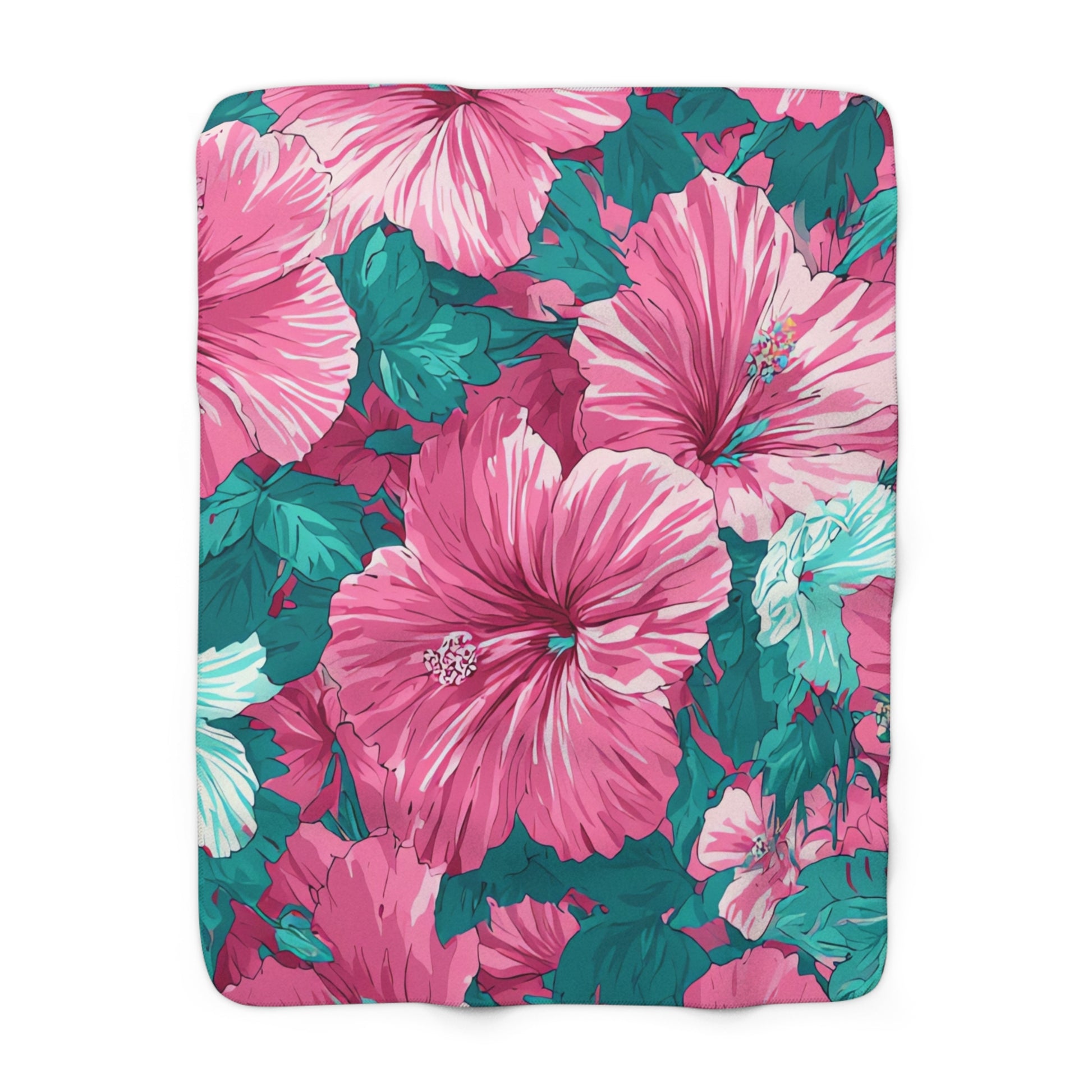 Flowerpunk Aloha Sherpa Fleece Blanket, Artsulli - Art is Long, Life is Short, Home Decor, Size, 50" × 60", , , , , 10094412373992677964