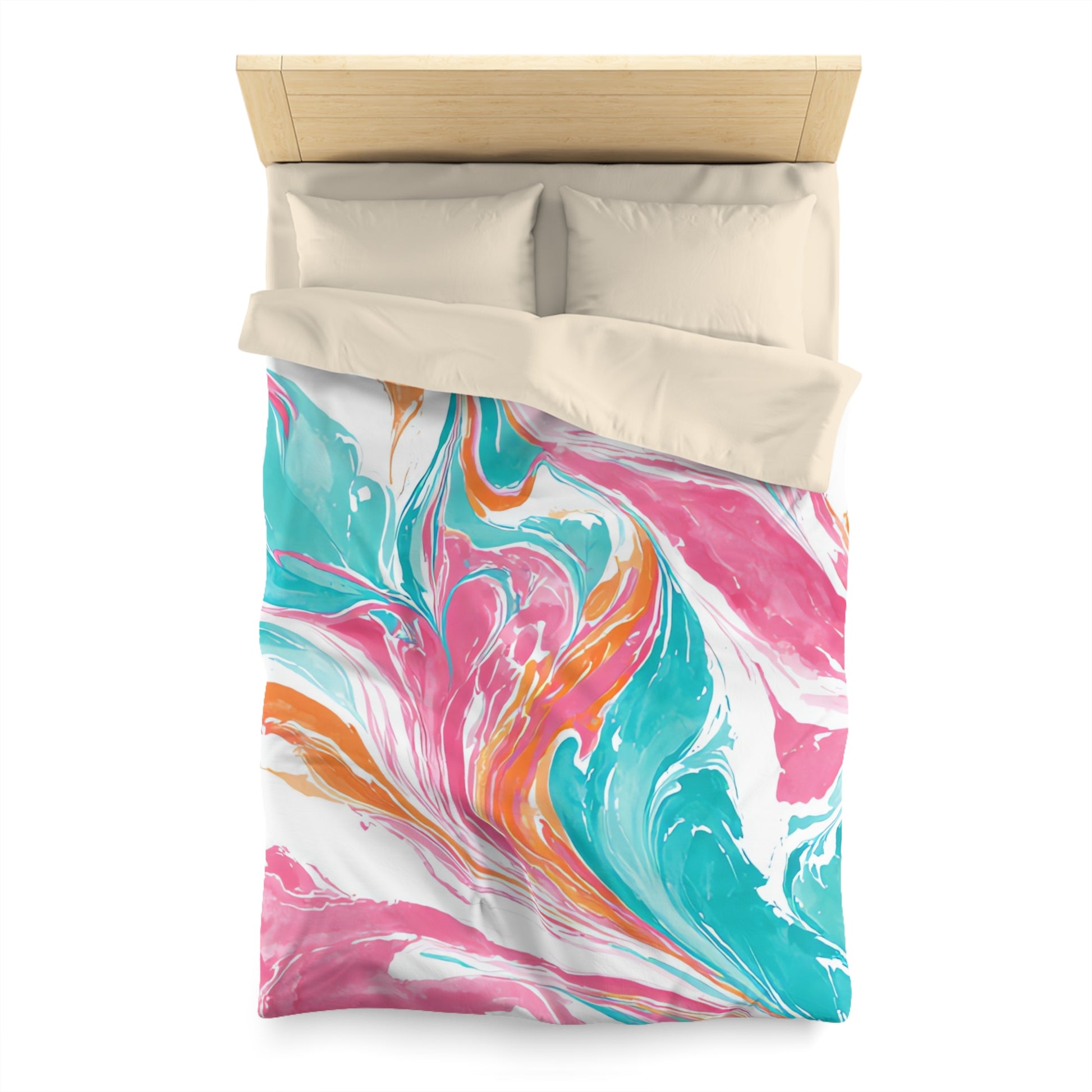 Liquid Pastel Spill Multi-Color Microfiber Duvet Cover, Artsulli - Art is Long, Life is Short, Home Decor, , , , , , , 