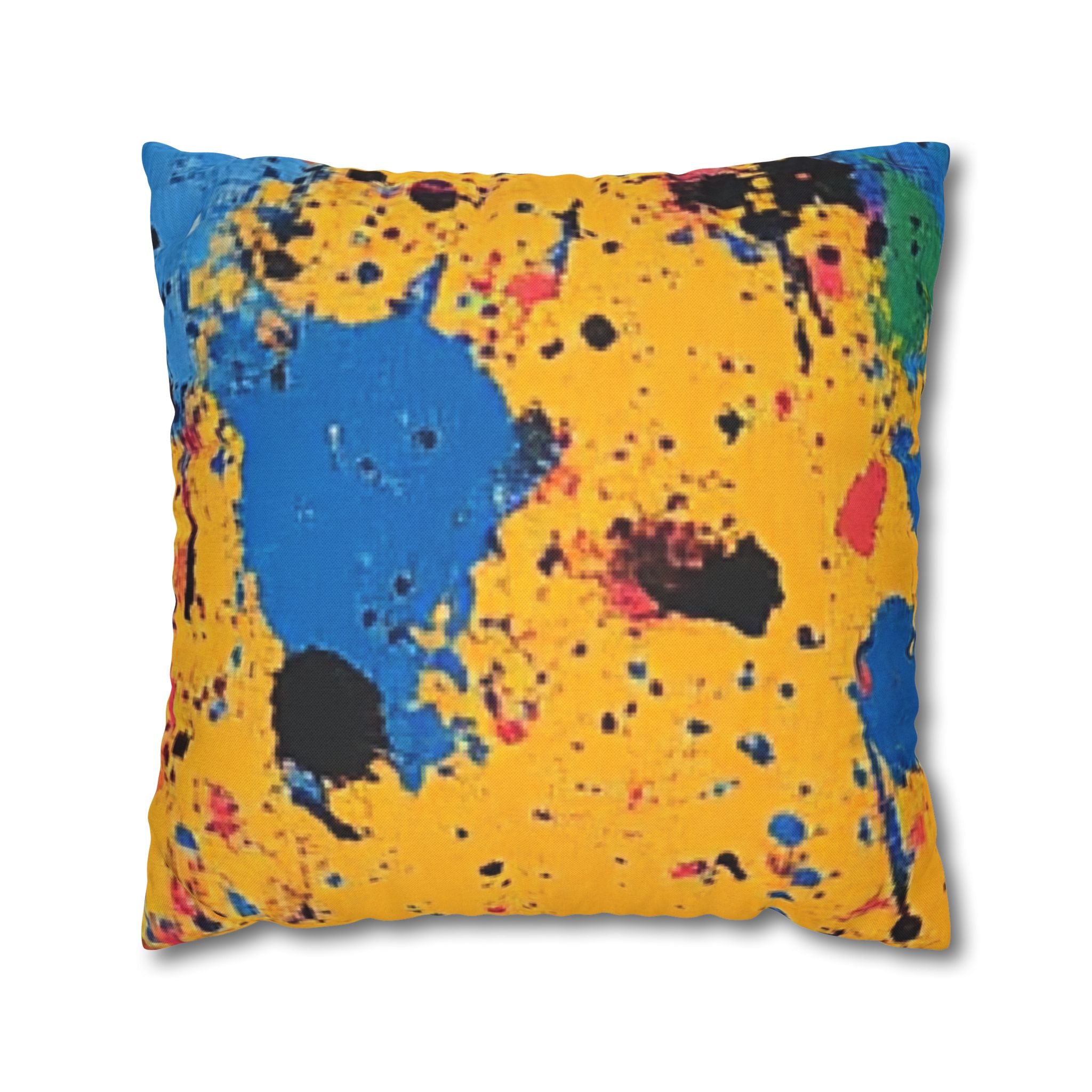 The Colors Of Paint Splatter Spun Polyester Square Pillowcase, Artsulli - Art is Long, Life is Short, Home Decor, Size, 20" × 20", , , , , 12641228298025
