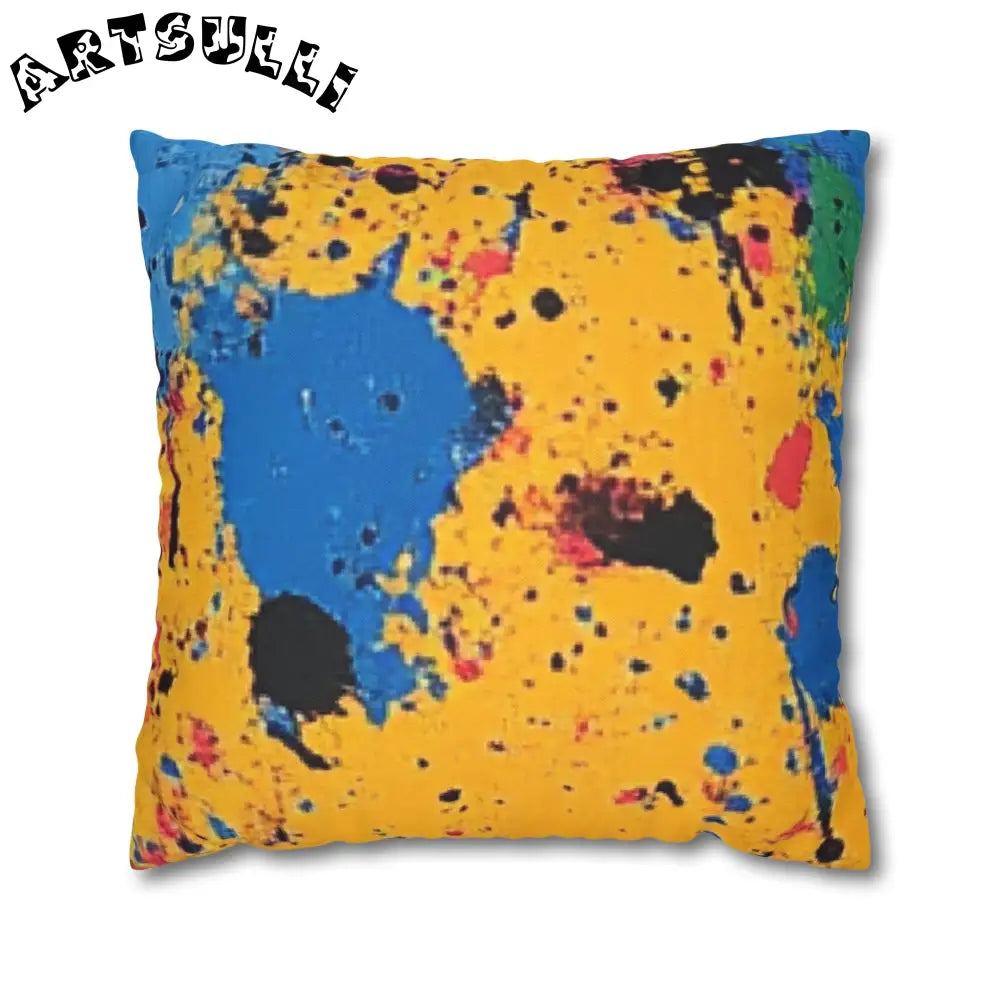 JAKKOUTTHEBXX The Colors Of Paint Splatter Spun Polyester Square