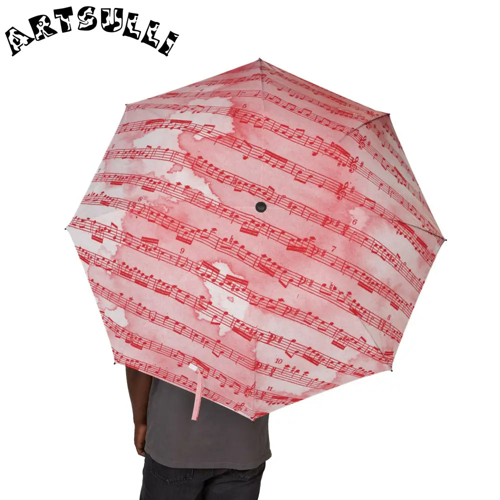 JAKKOUTTHEBXX Pink Umbrella with Red Musical Notes 2025