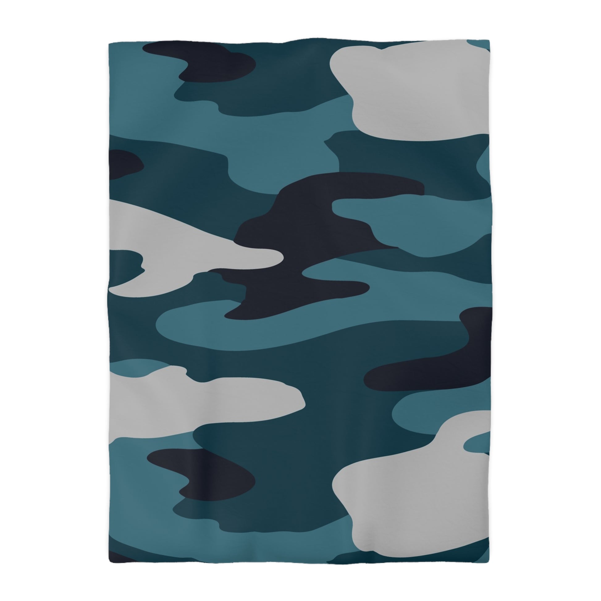 Blue Camouflage Microfiber Duvet Cover, Artsulli - Art is Long, Life is Short, Home Decor, Size, Twin XL, Color, Cream, , , 11670230379079