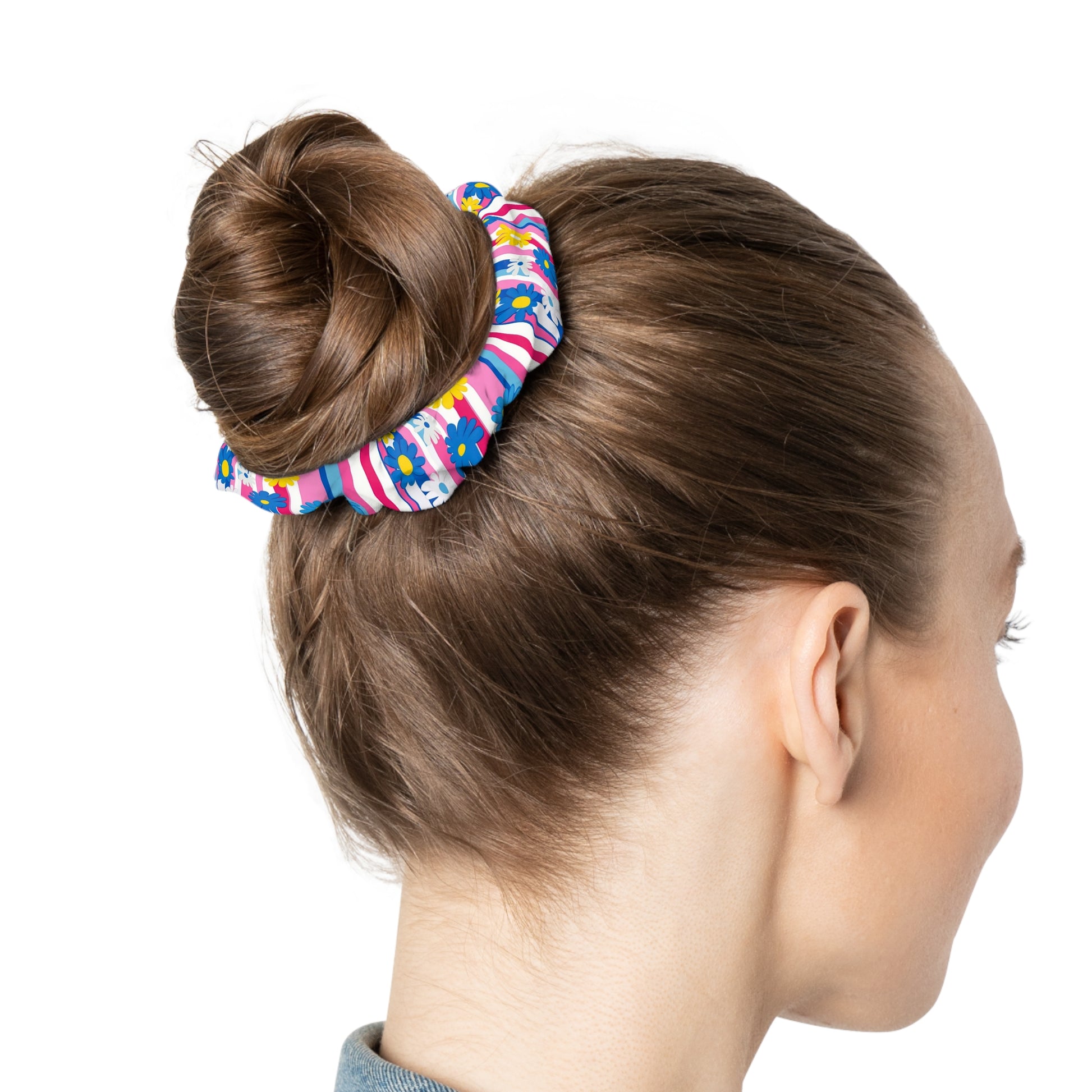 Flowers x Stripes Multi-Color Scrunchie, Artsulli - Art is Long, Life is Short, Accessories, , , , , , , 
