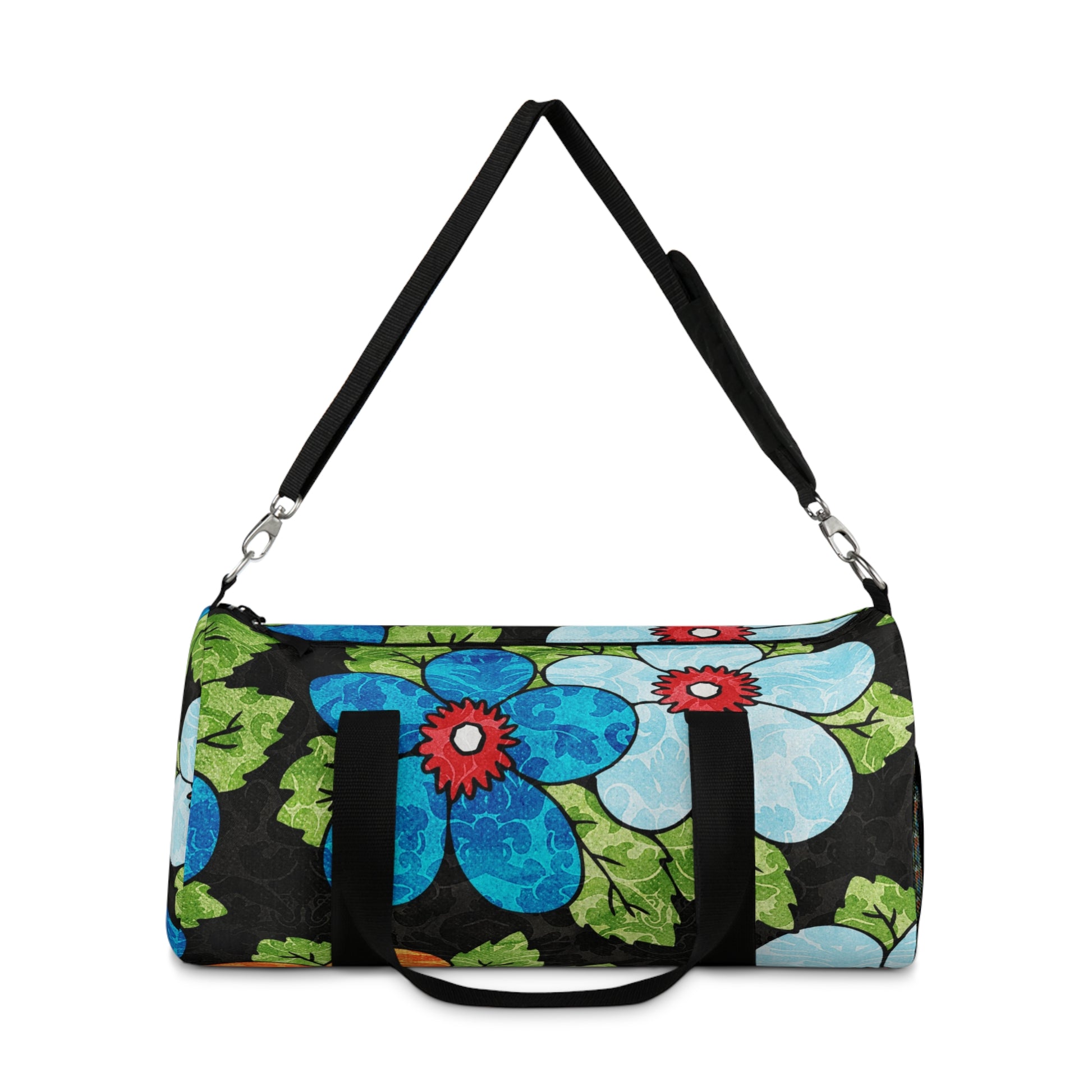 Groovy Black Floral Kl II Duffel Bag, Artsulli - Art is Long, Life is Short, Bags, , , , , , , 