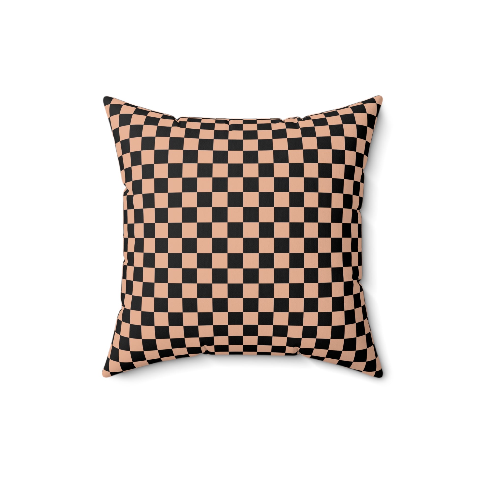 Checkerboard II Soft Orange and Black Spun Polyester Square Pillow, Artsulli - Art is Long, Life is Short, Home Decor, , , , , , , 