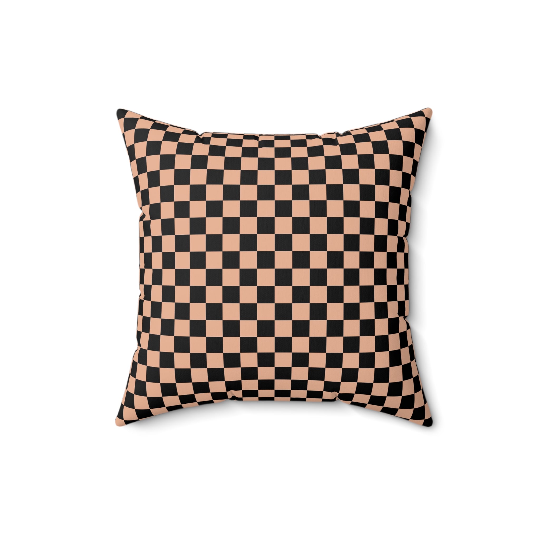 Checkerboard II Soft Orange and Black Spun Polyester Square Pillow, Artsulli - Art is Long, Life is Short, Home Decor, , , , , , , 