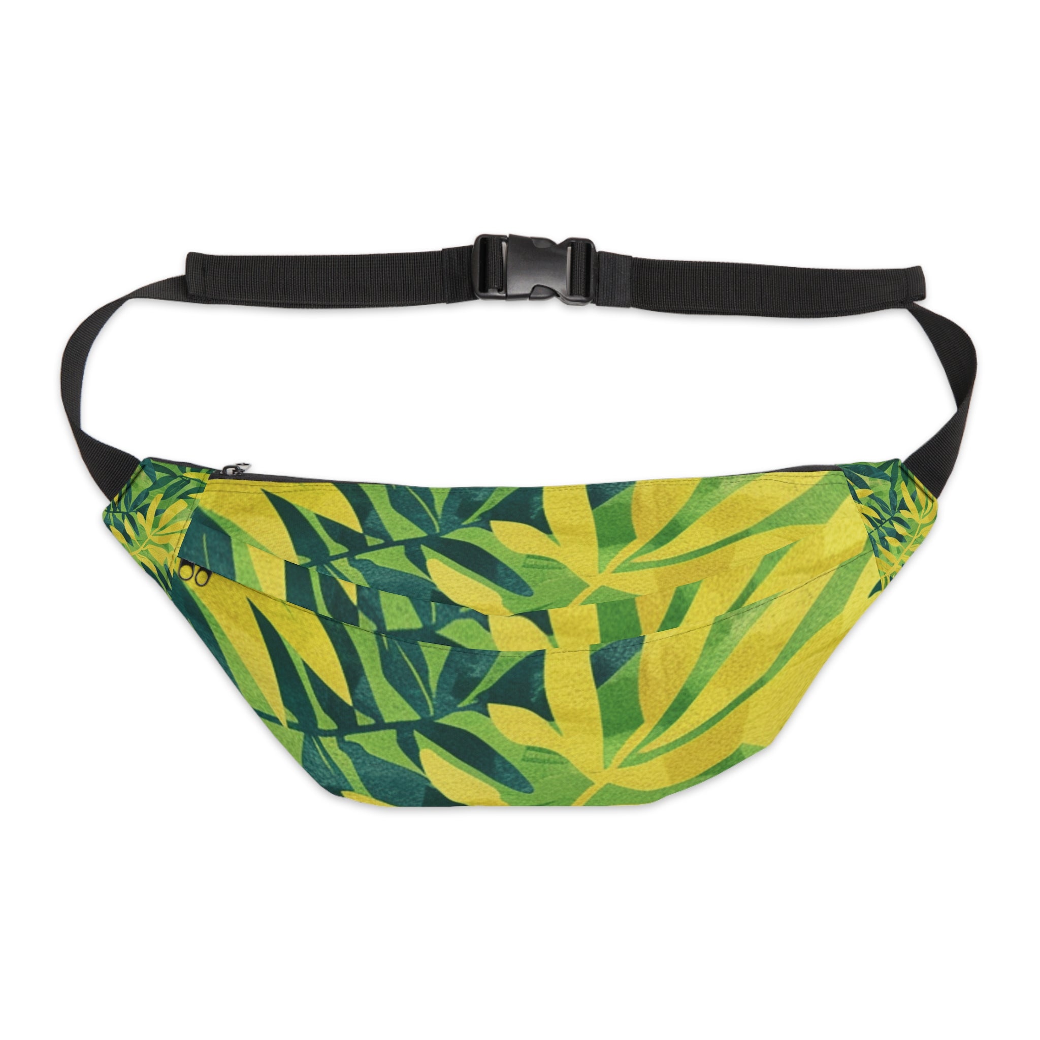 Green Leaf x Yellow Leaf x Tropical x Jungle Large Fanny Pack, Artsulli - Art is Long, Life is Short, Bags, Size, 8" × 9" × 4'', , , , , 25319780164839969880