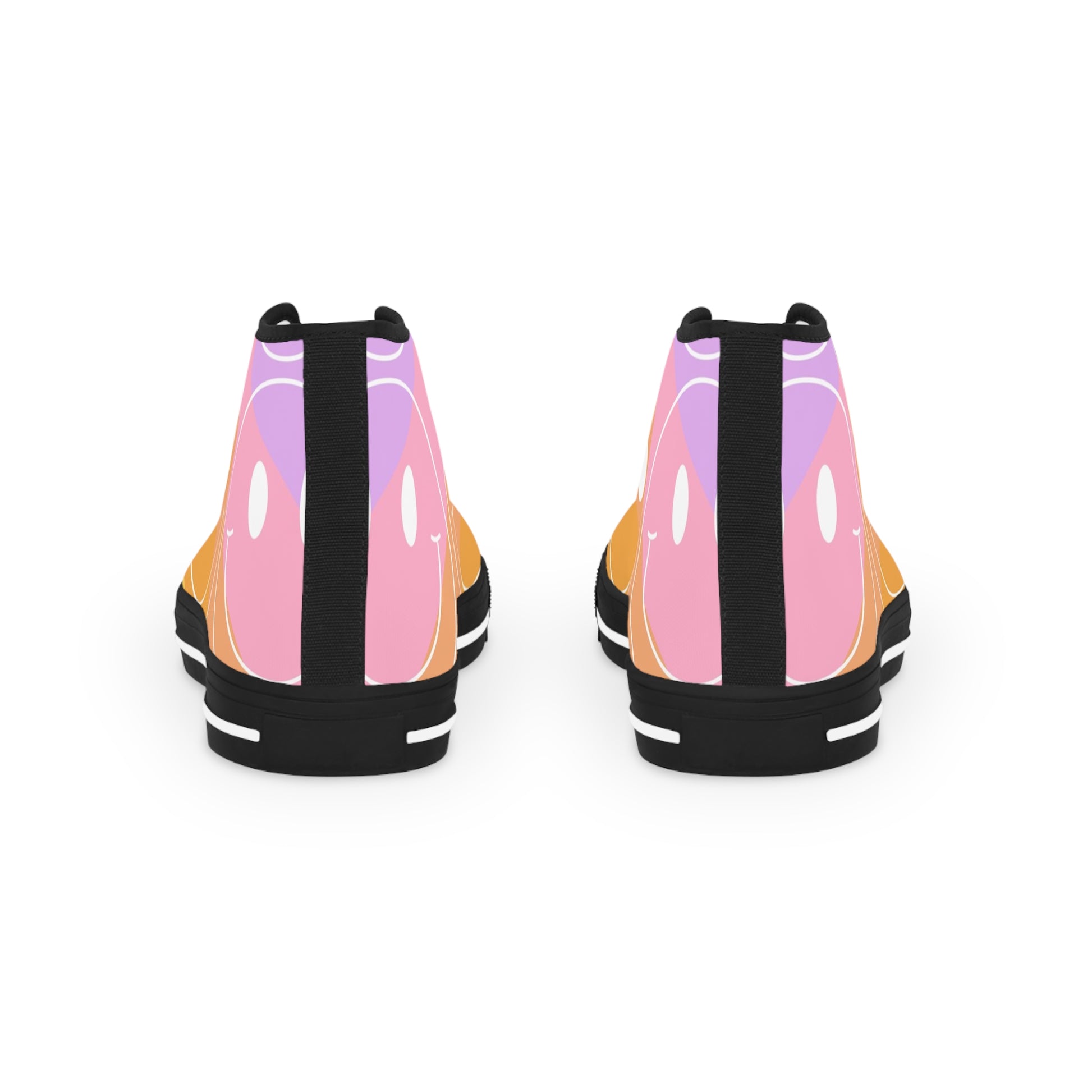 Smiley Face x Rainbow Stripes Multi-Color Men's High Top Sneakers, Artsulli - Art is Long, Life is Short, Shoes, , , , , , , 