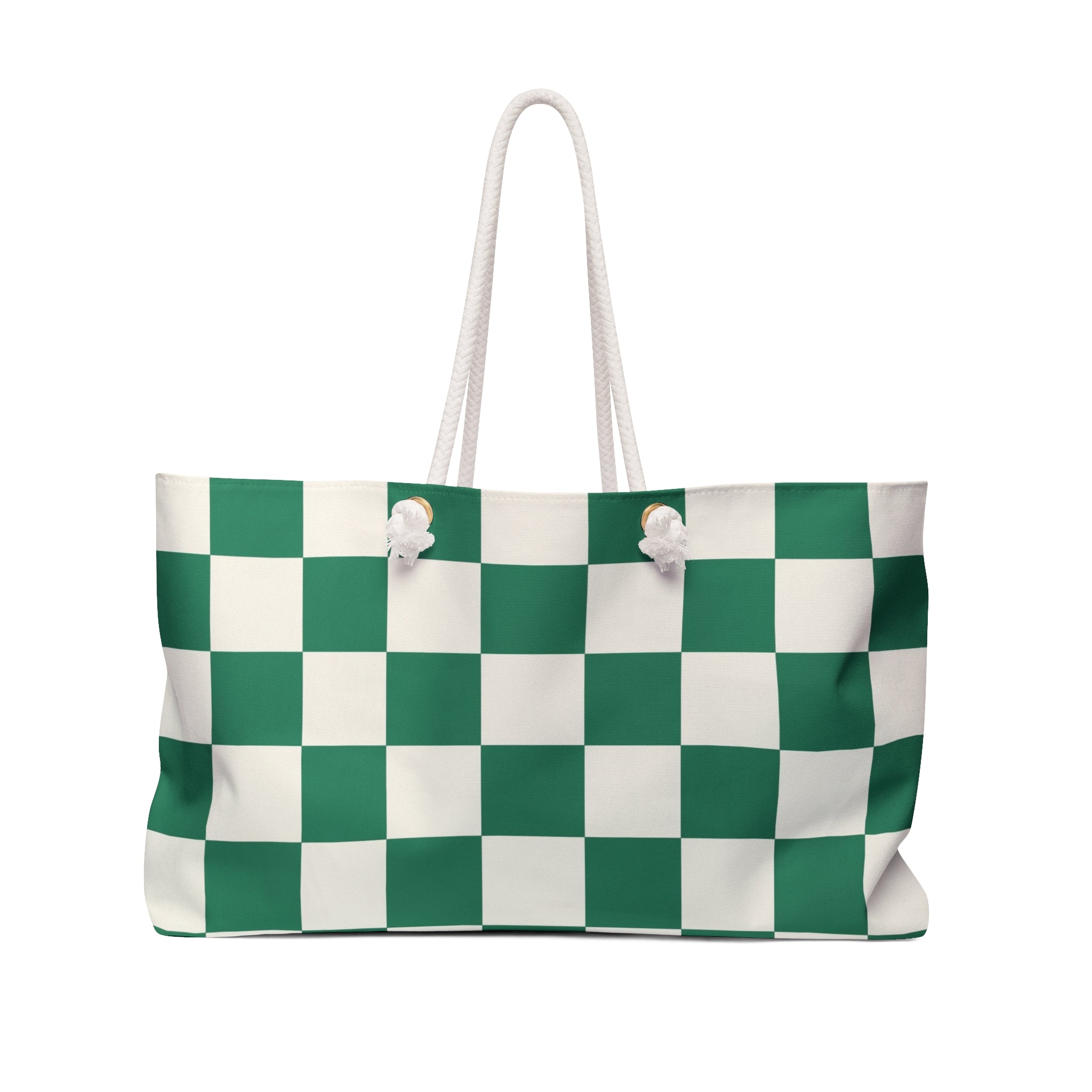 Checkerboard II Dark Green Weekender Bag, Artsulli - Art is Long, Life is Short, Bags, Size, 24" × 13", , , , , 30614525693347181988