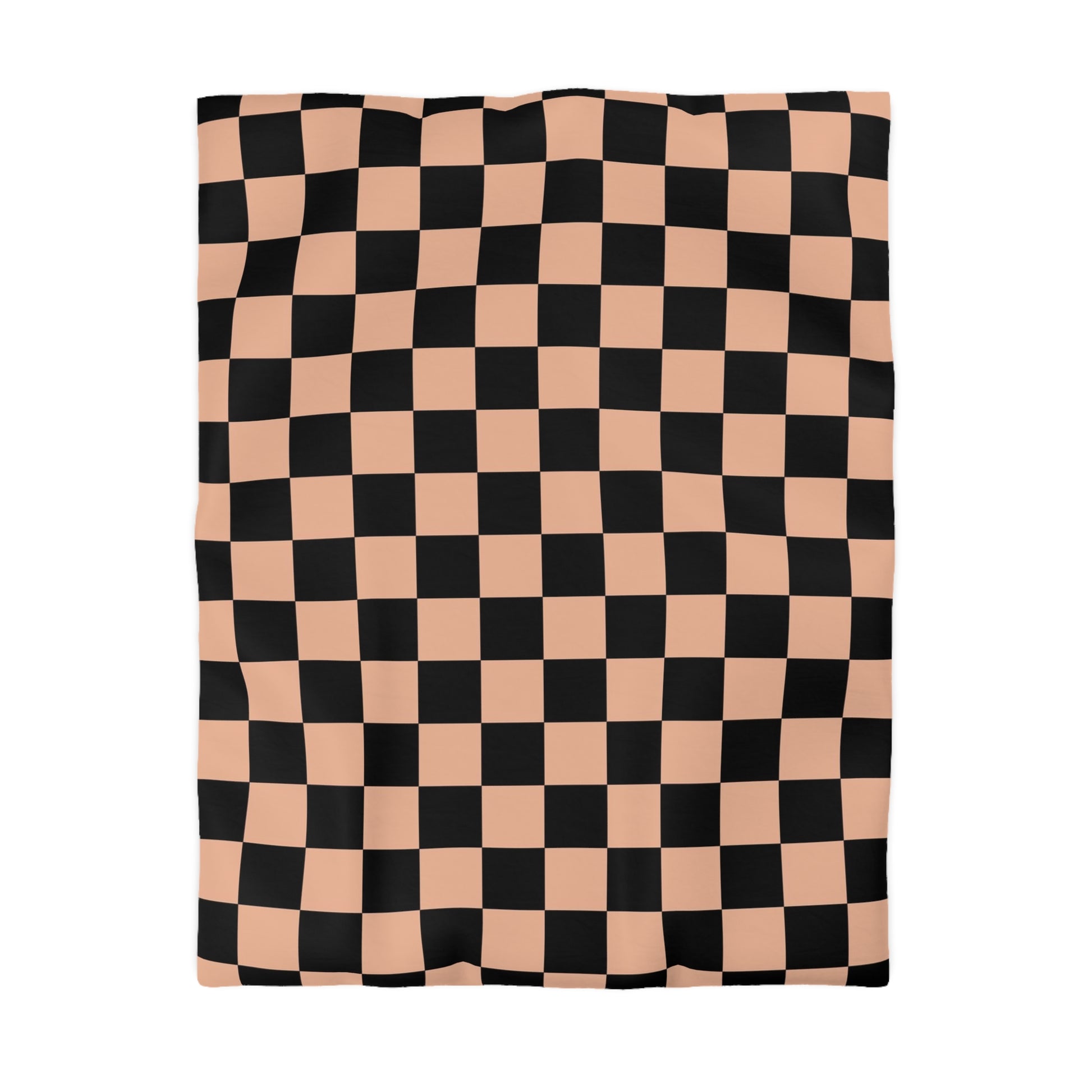 Checkerboard Soft Orange and Black Microfiber Duvet Cover, Artsulli - Art is Long, Life is Short, Home Decor, Size, Twin, Color, Cream, , , 20909909916116205354