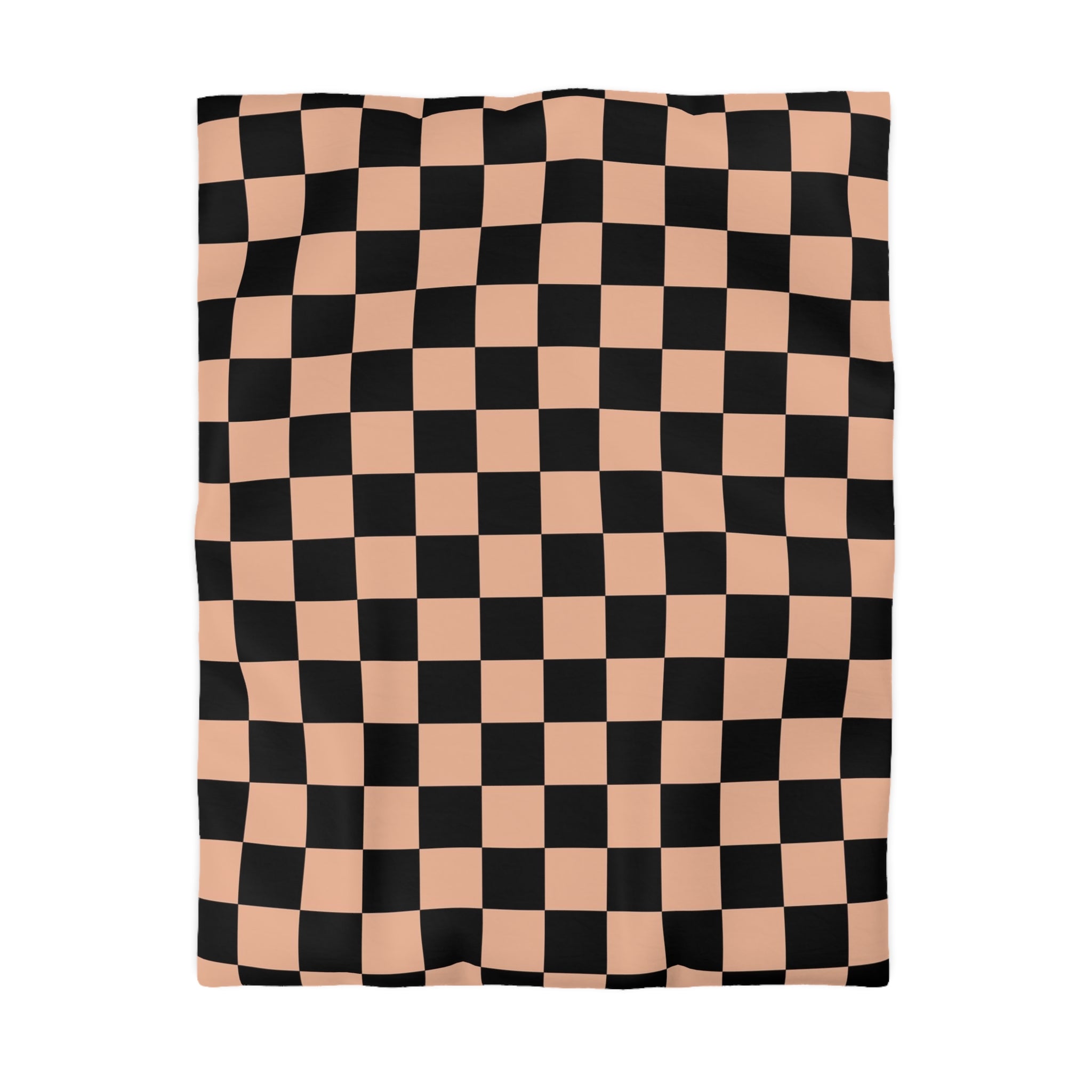 Checkerboard Soft Orange and Black Microfiber Duvet Cover, Artsulli - Art is Long, Life is Short, Home Decor, Size, Twin, Color, Cream, , , 20909909916116205354