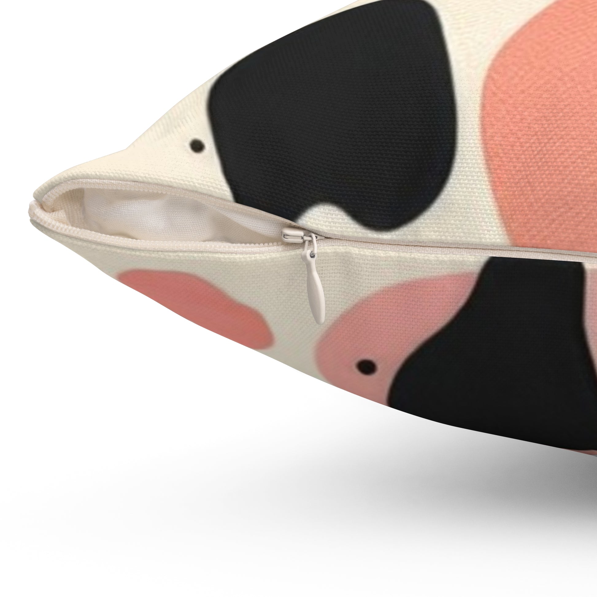 Organic Cow Print Cream and Pink Spun Polyester Square Pillow, Artsulli - Art is Long, Life is Short, Home Decor, , , , , , , 