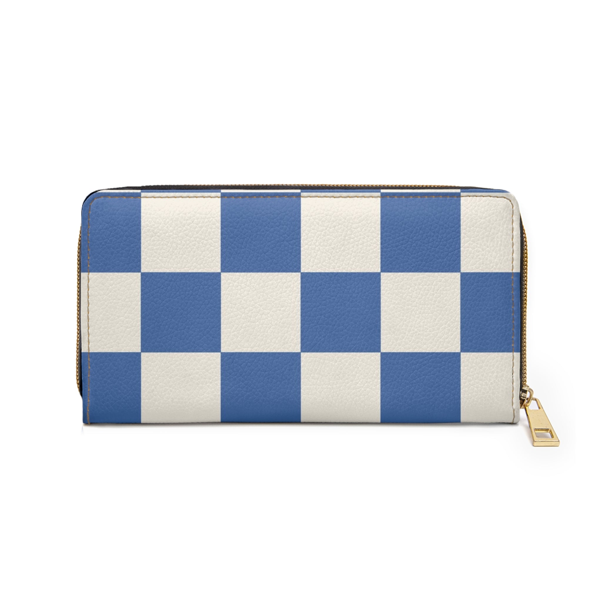 Checkerboard Blue Zipper Wallet, Artsulli - Art is Long, Life is Short, Accessories, , , , , , , 