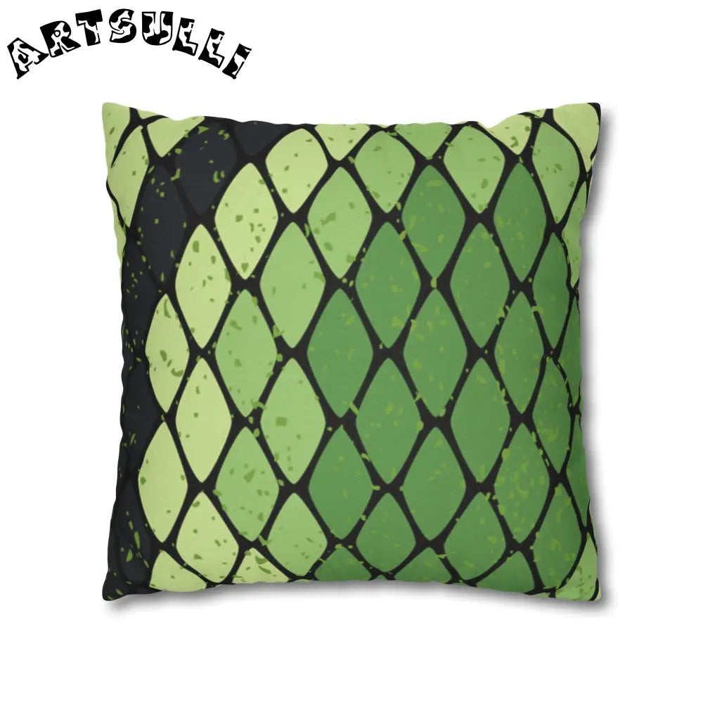 JAKKOUTTHEBXX Snake Skin Green and Black Spun Polyester Square