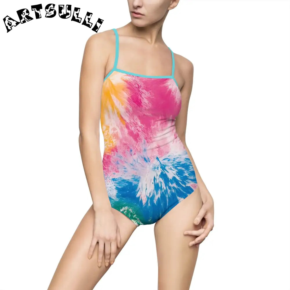 JAKKOUTTHEBXX Tie-Dye Hollow Back One-Piece Swimsuit 2025