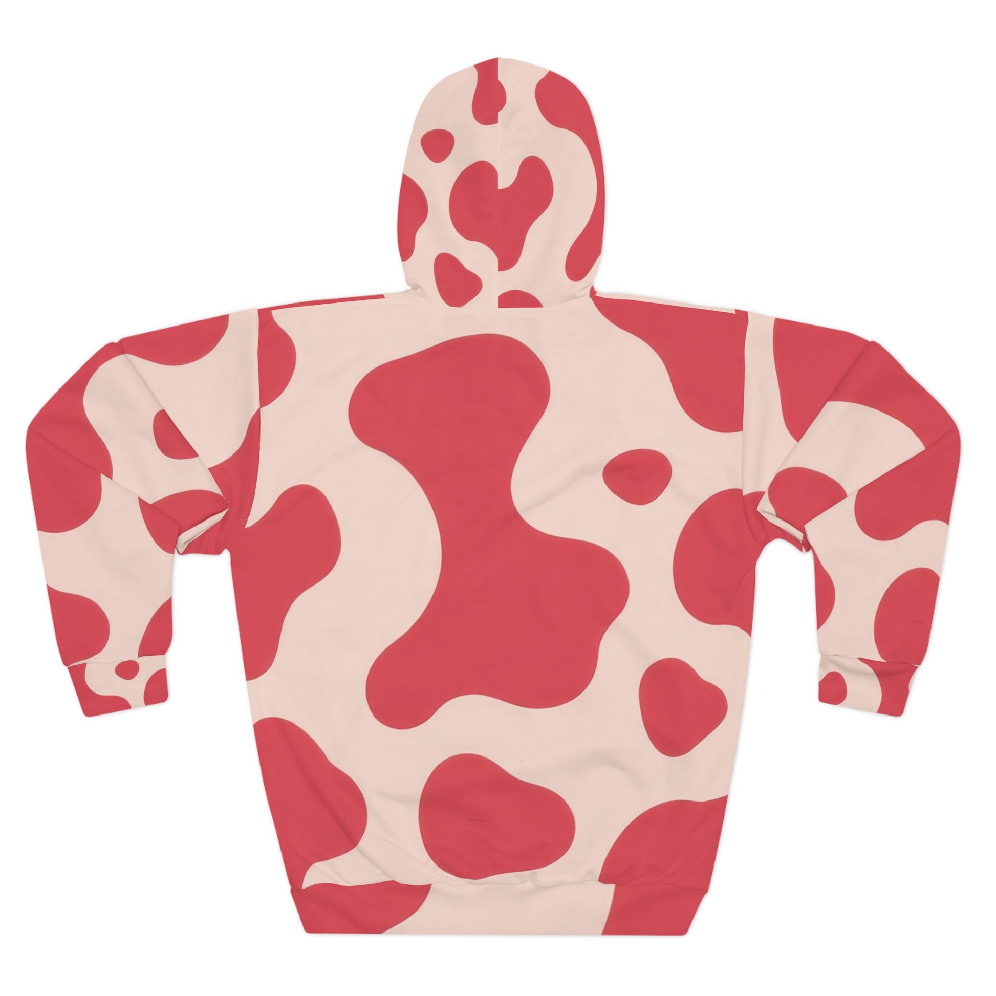 Red Jungle Cow Unisex Pullover Hoodie (AOP), Artsulli - Art is Long, Life is Short, All Over Prints, , , , , , , 