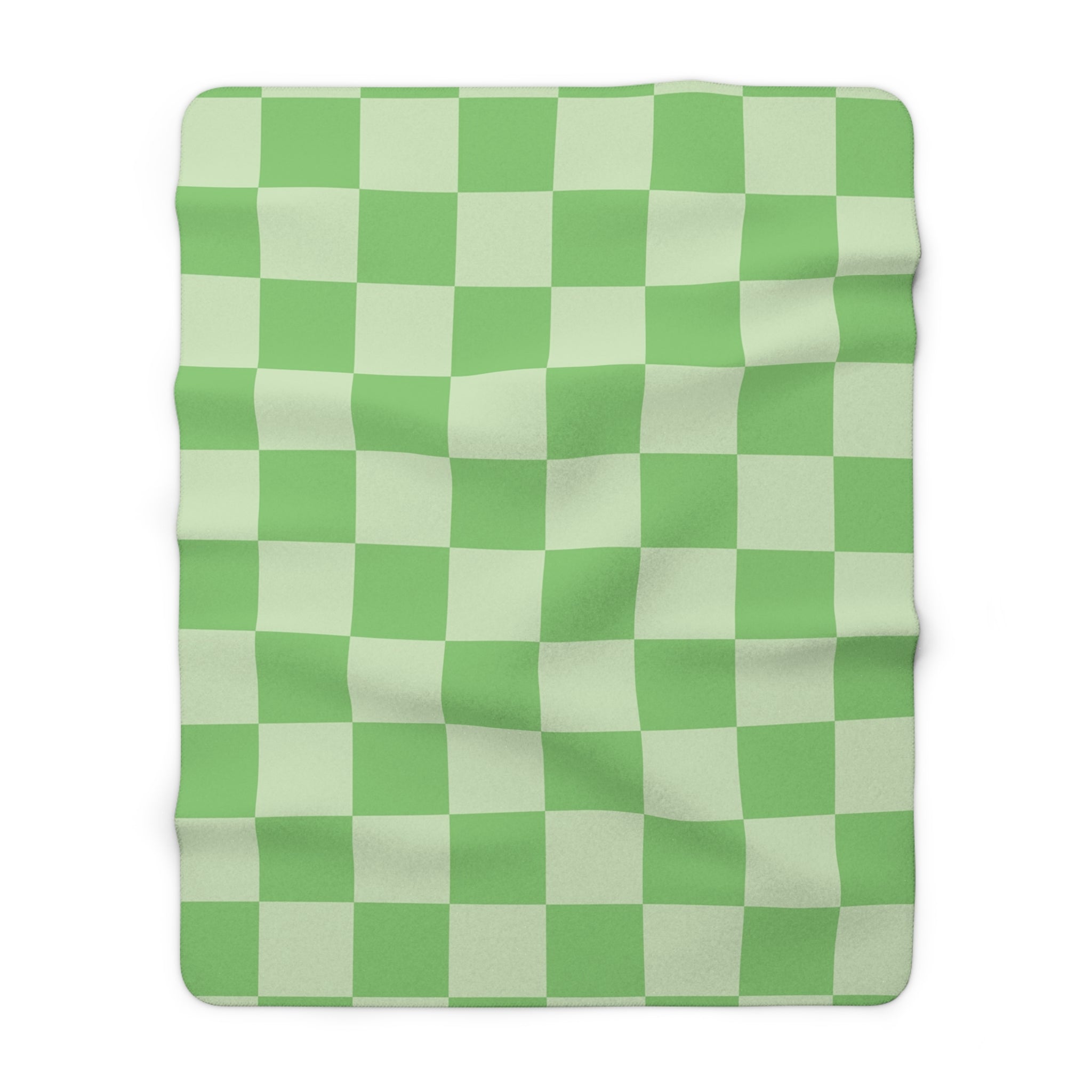 Checkerboard Green Sherpa Fleece Blanket, Artsulli - Art is Long, Life is Short, Home Decor, Size, 60" × 80", , , , , 13676849887848856662