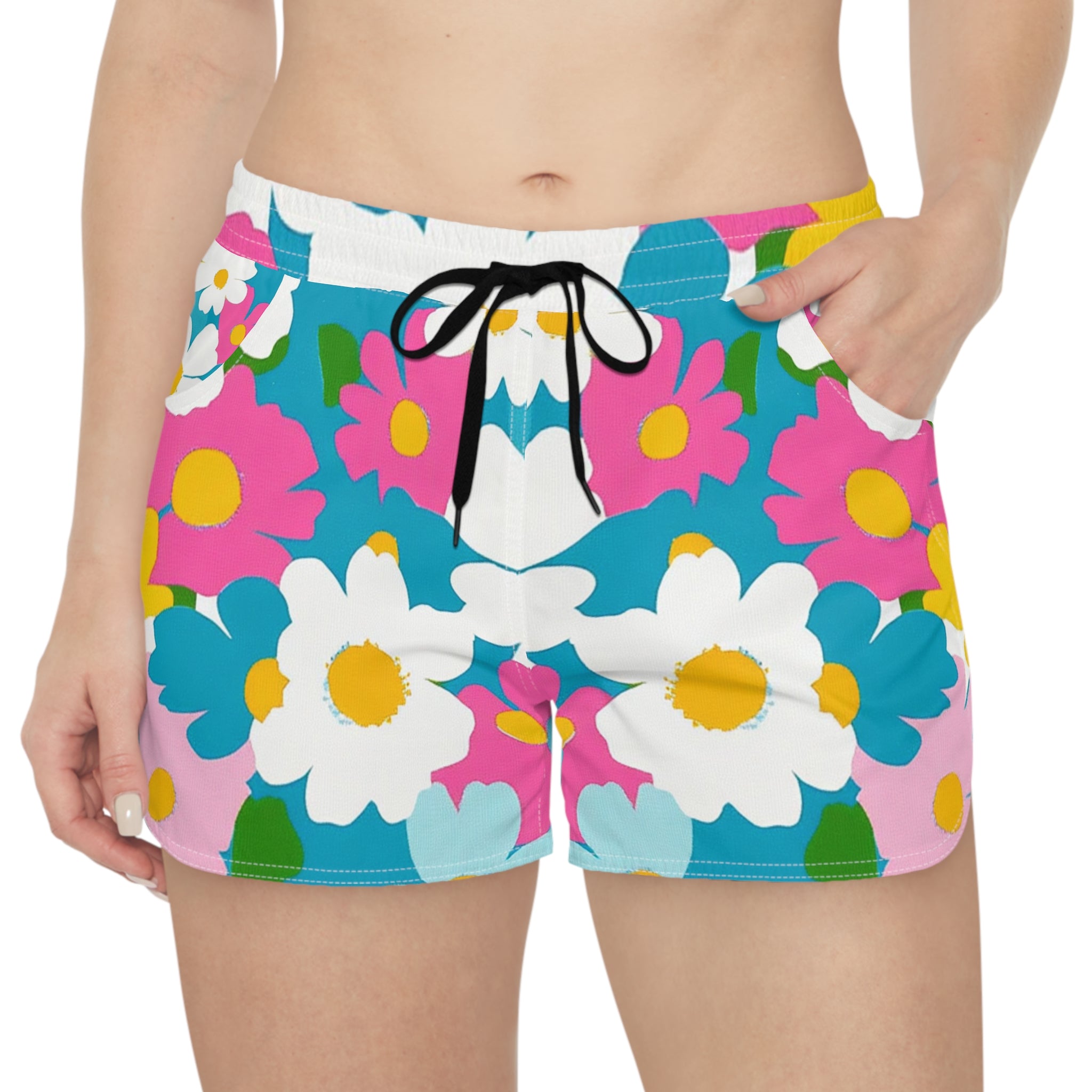 Flowers Multi-Color Women's Casual Shorts (AOP), Artsulli - Art is Long, Life is Short, All Over Prints, , , , , , , 