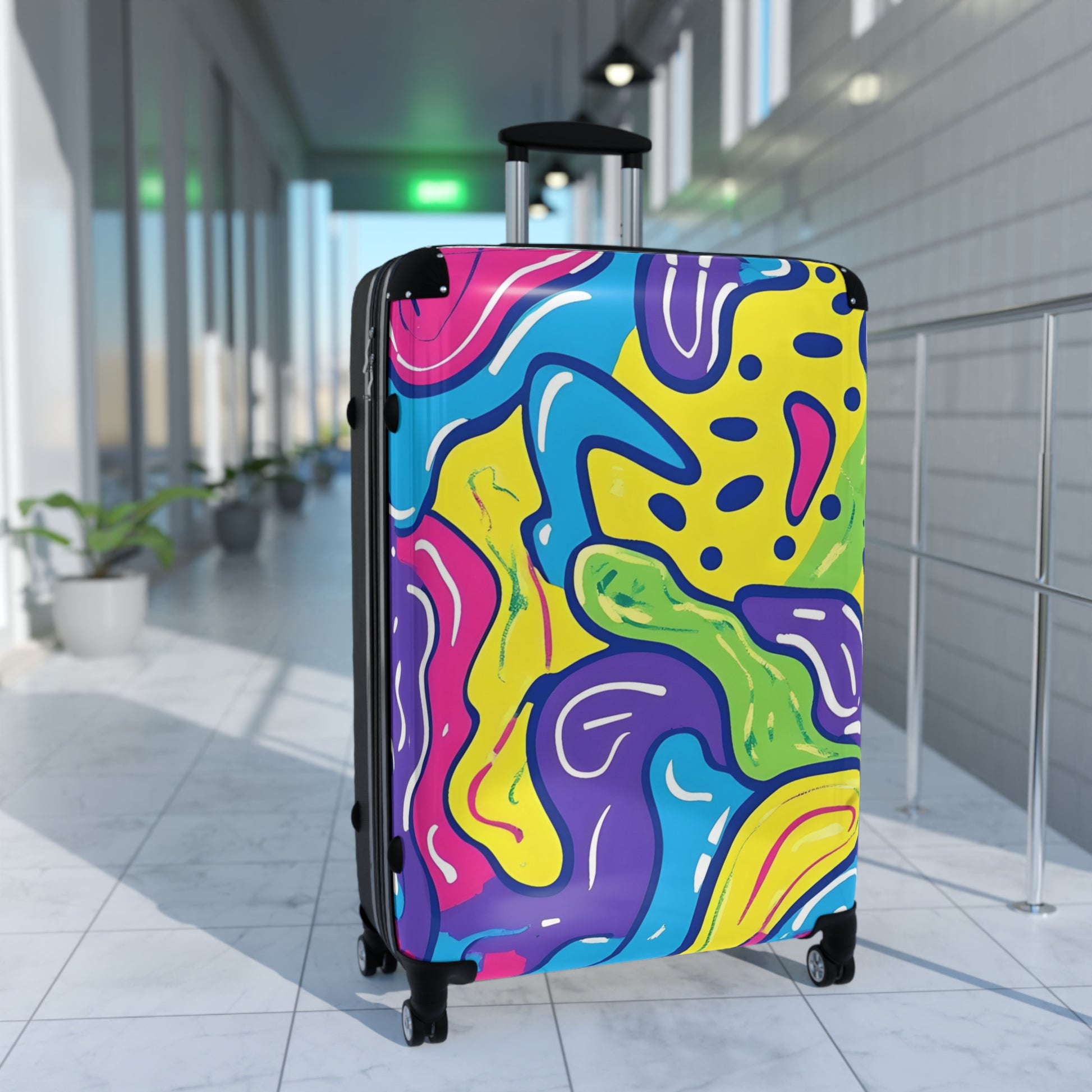 90s Trippy Slime Suitcase, Artsulli - Art is Long, Life is Short, Bags, , , , , , , 