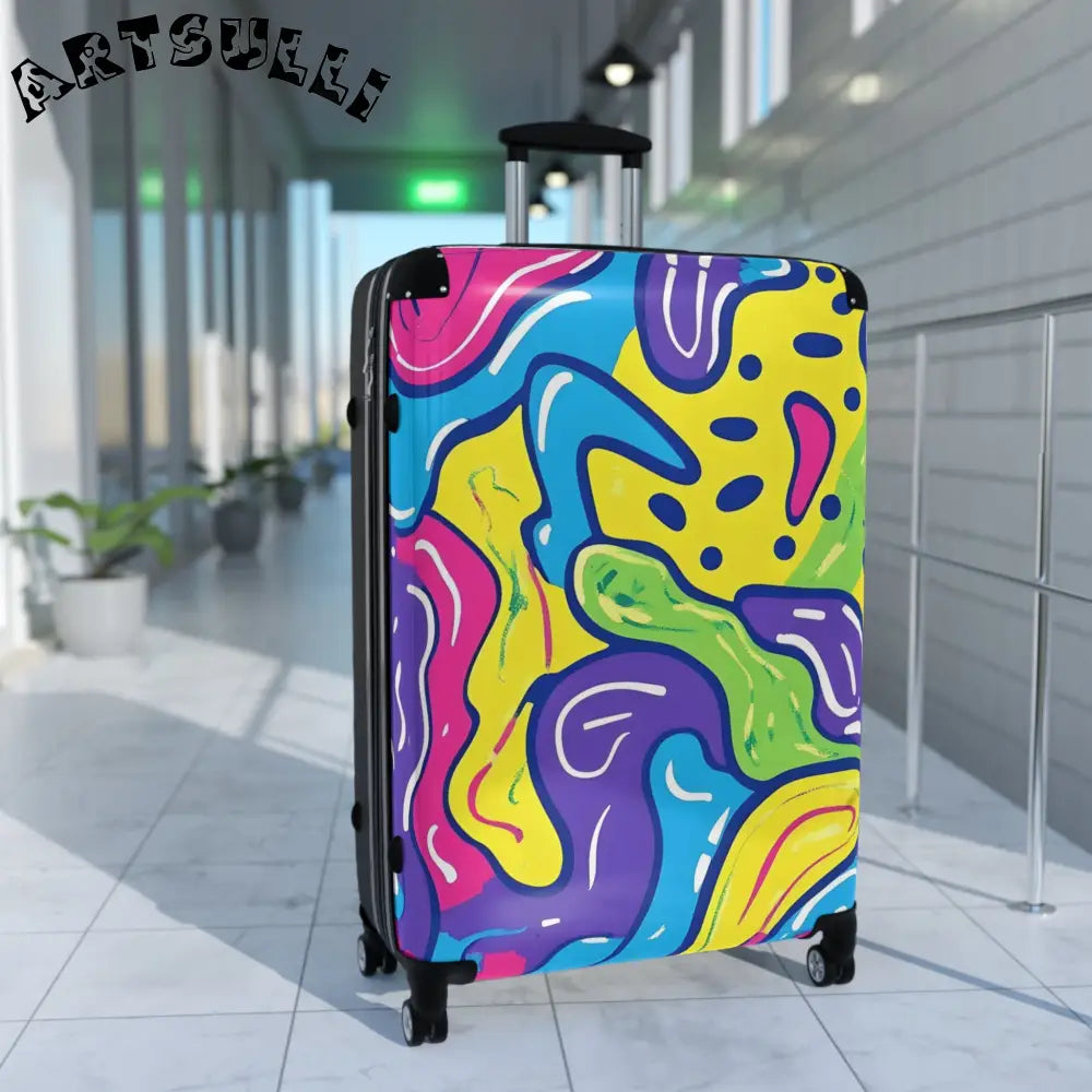 JAKKOUTTHEBXX Colorful Abstract Hard Shell Traveling Suitcase 2025