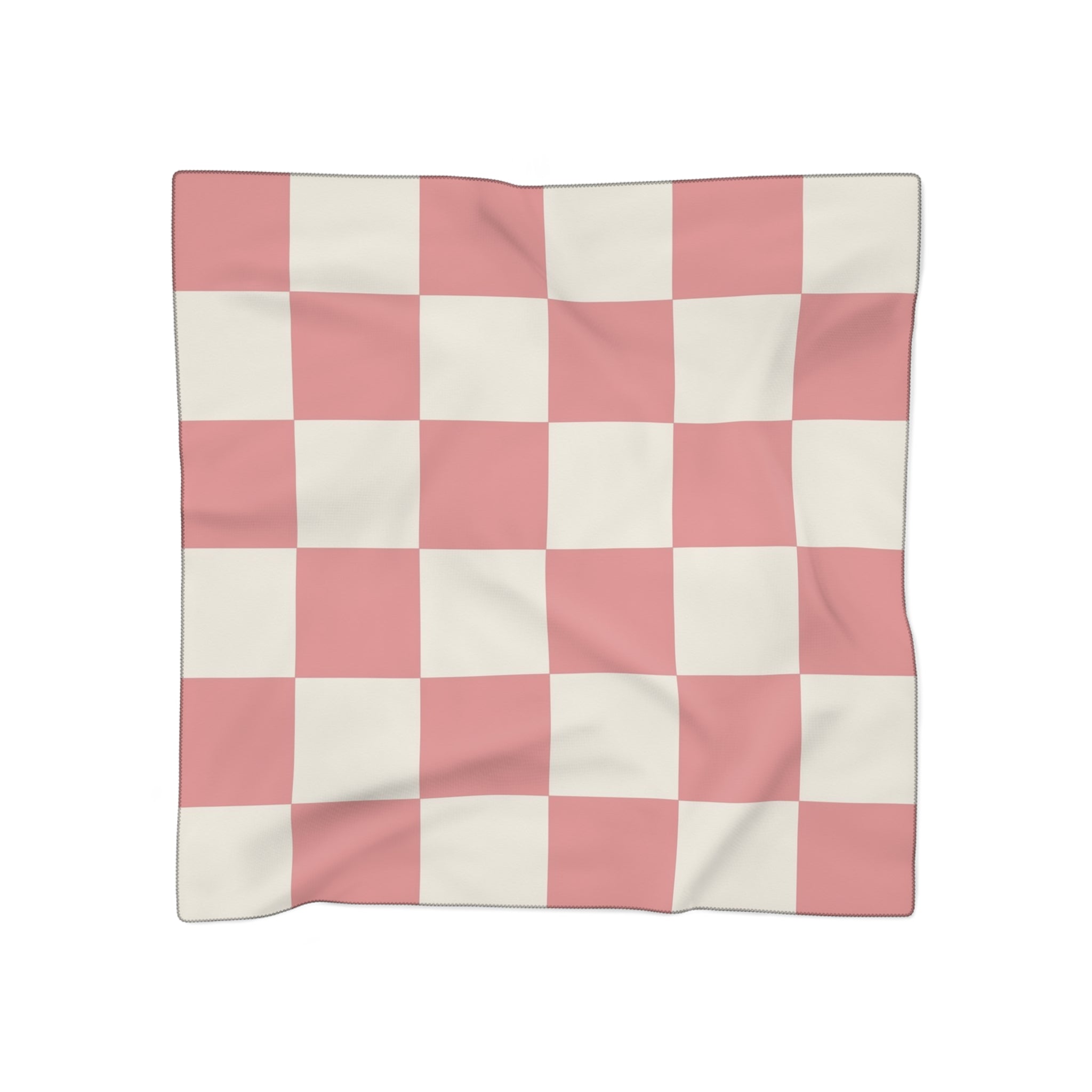 Retro Checkered Grassland Sprites Poly Scarf, Artsulli - Art is Long, Life is Short, Accessories, Color, Poly chiffon, Size, 25" × 25", , , 91713468075424635196