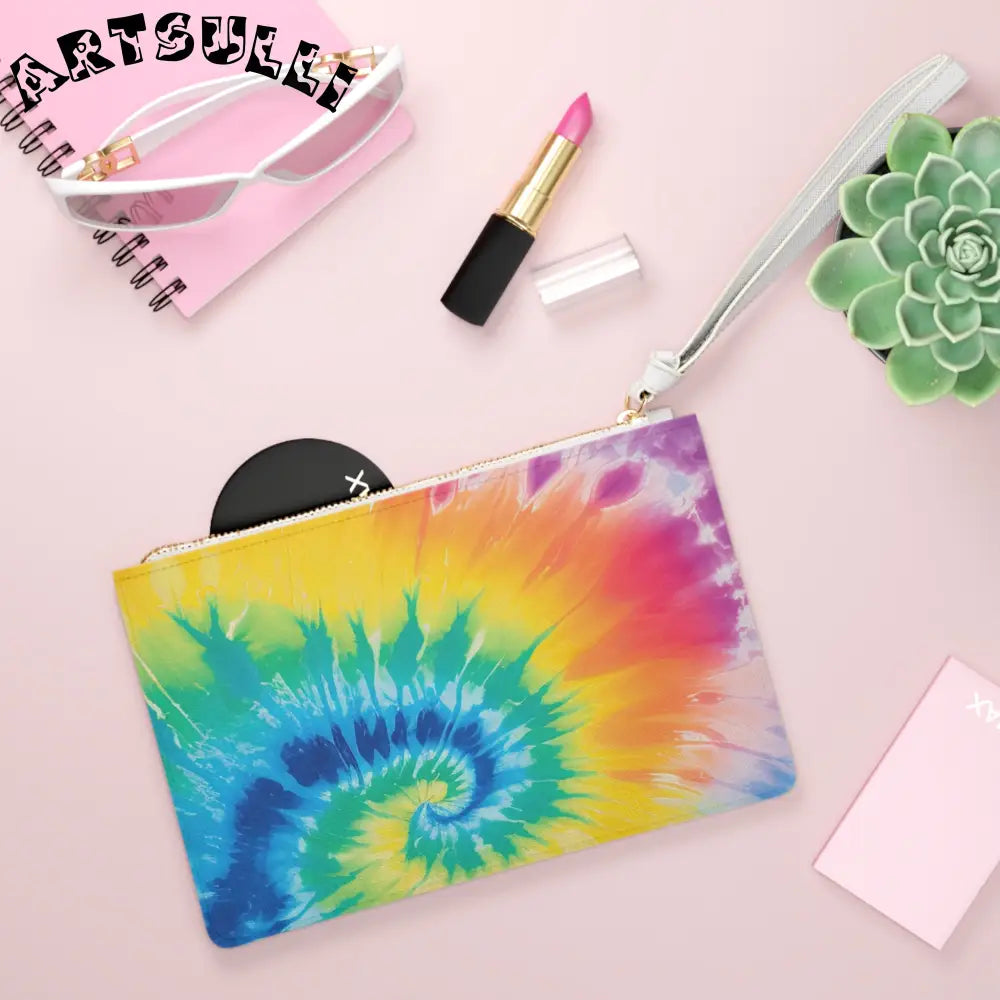 JAKKOUTTHEBXX Rainbow Tie Dye Saffiano Clutch Bag 2025