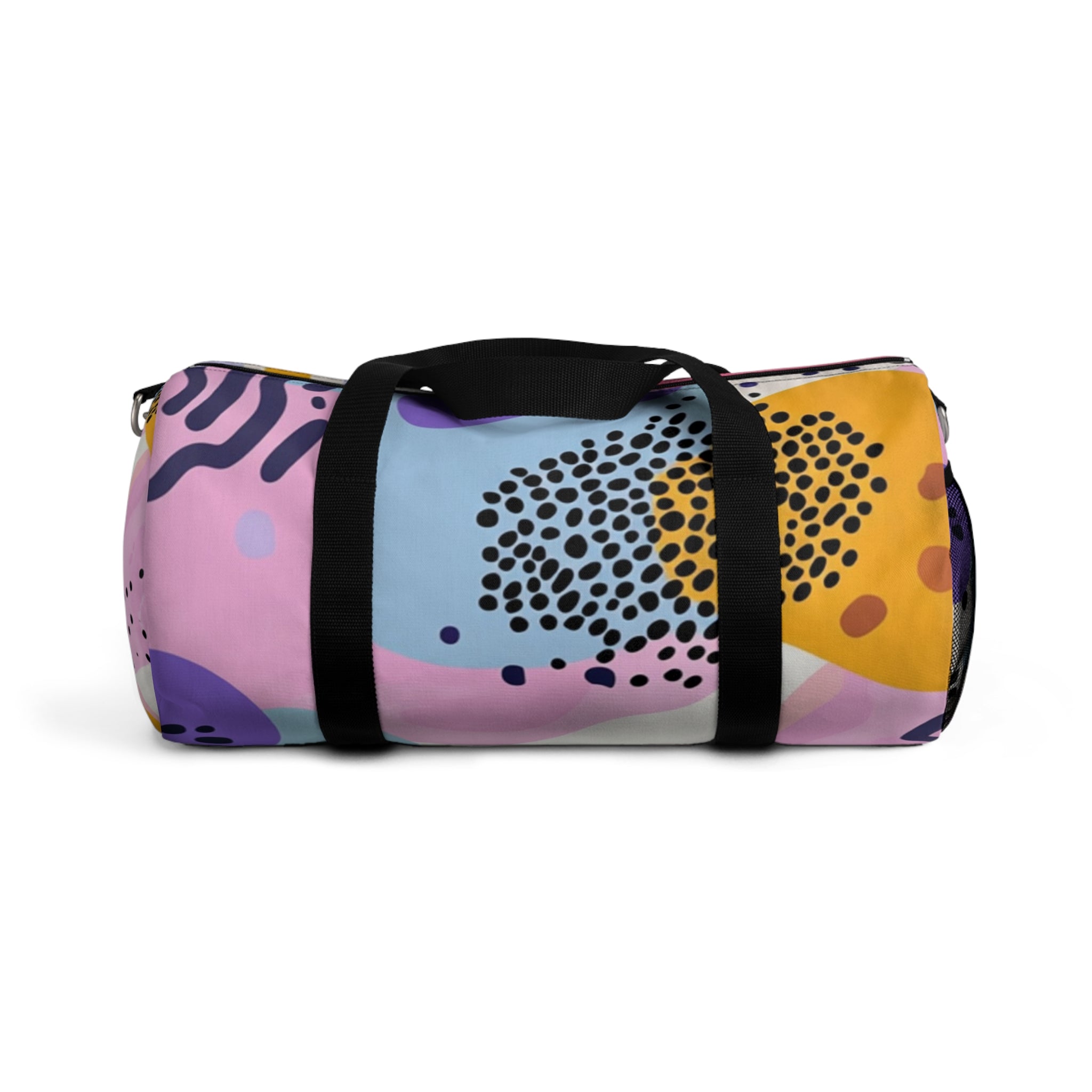 Colorful Abstract Dots and Shapes Duffel Bag, Artsulli - Art is Long, Life is Short, Bags, Size, Small, , , , , 25429014998145