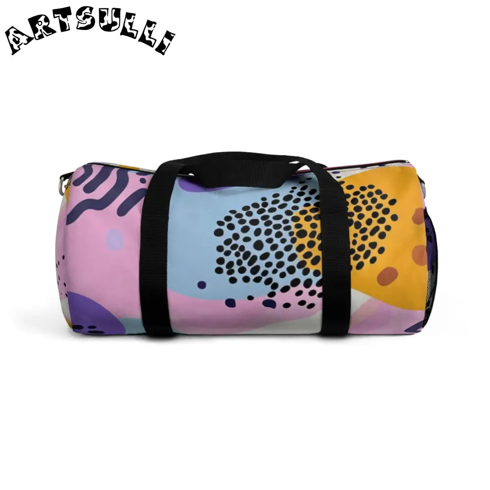 JAKKOUTTHEBXX Colorful Abstract Dots and Shapes Duffel Bag