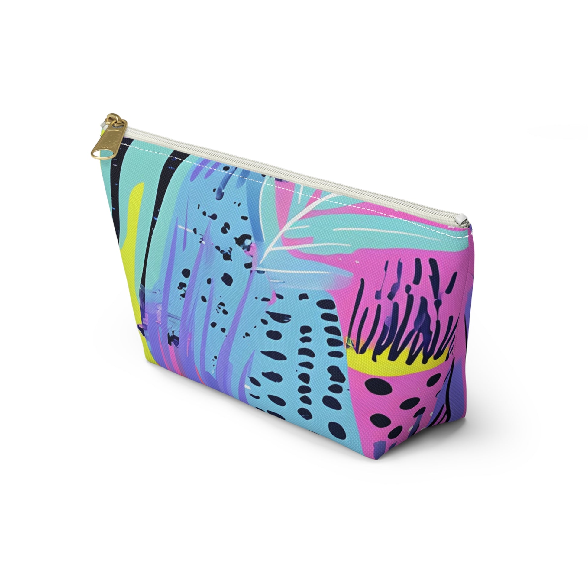 Dark Neon Rainforest Accessory Pouch w T-bottom, Artsulli - Art is Long, Life is Short, Bags, , , , , , , 
