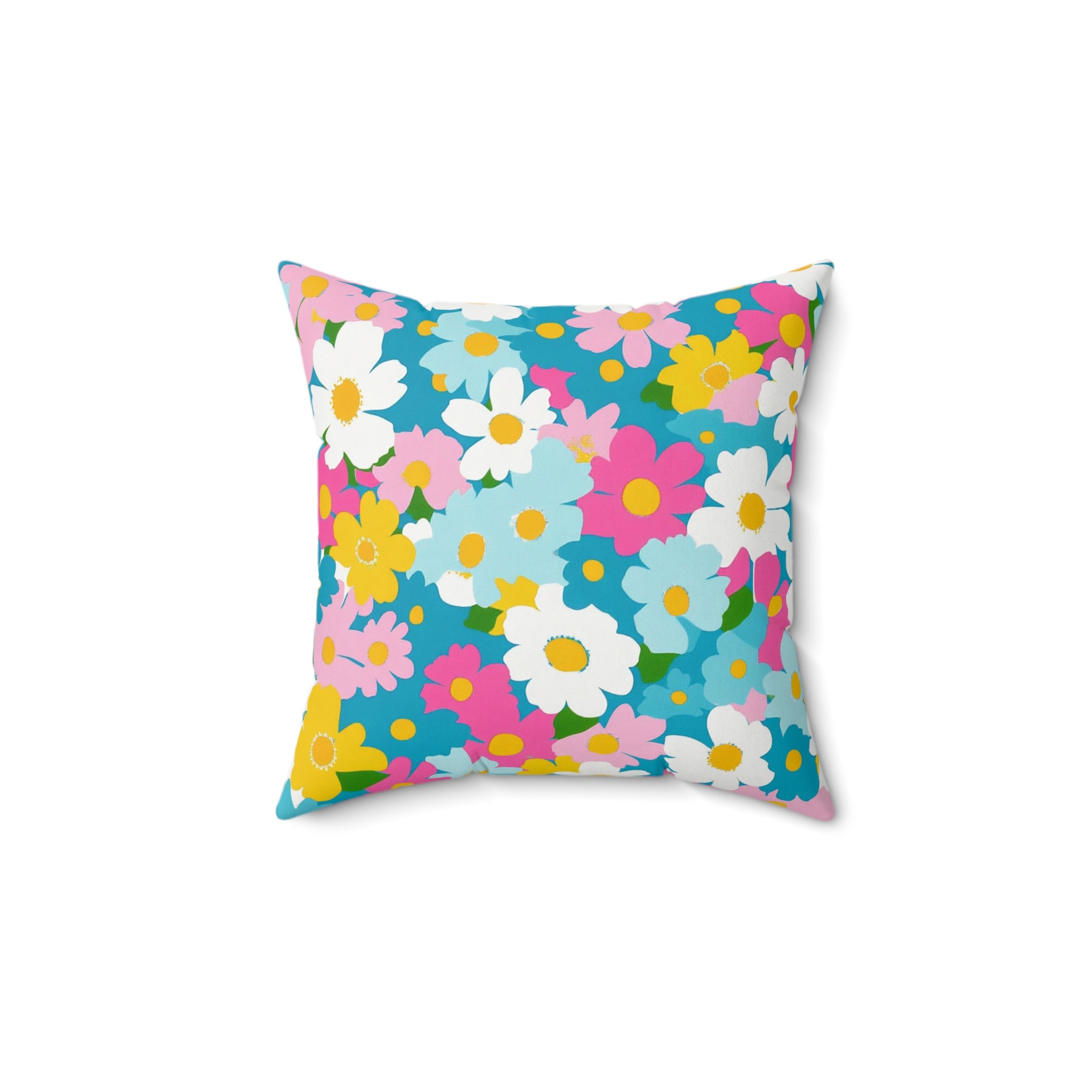 Flowers Multi-Color Spun Polyester Square Pillow, Artsulli - Art is Long, Life is Short, Home Decor, Size, 14" × 14", , , , , 54603037126697