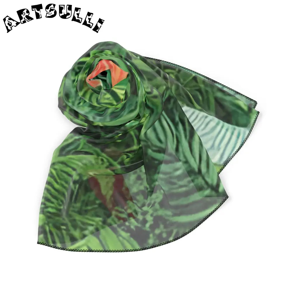 JAKKOUTTHEBXX Tropical Foliage Throw Pillow Orange Flower Print