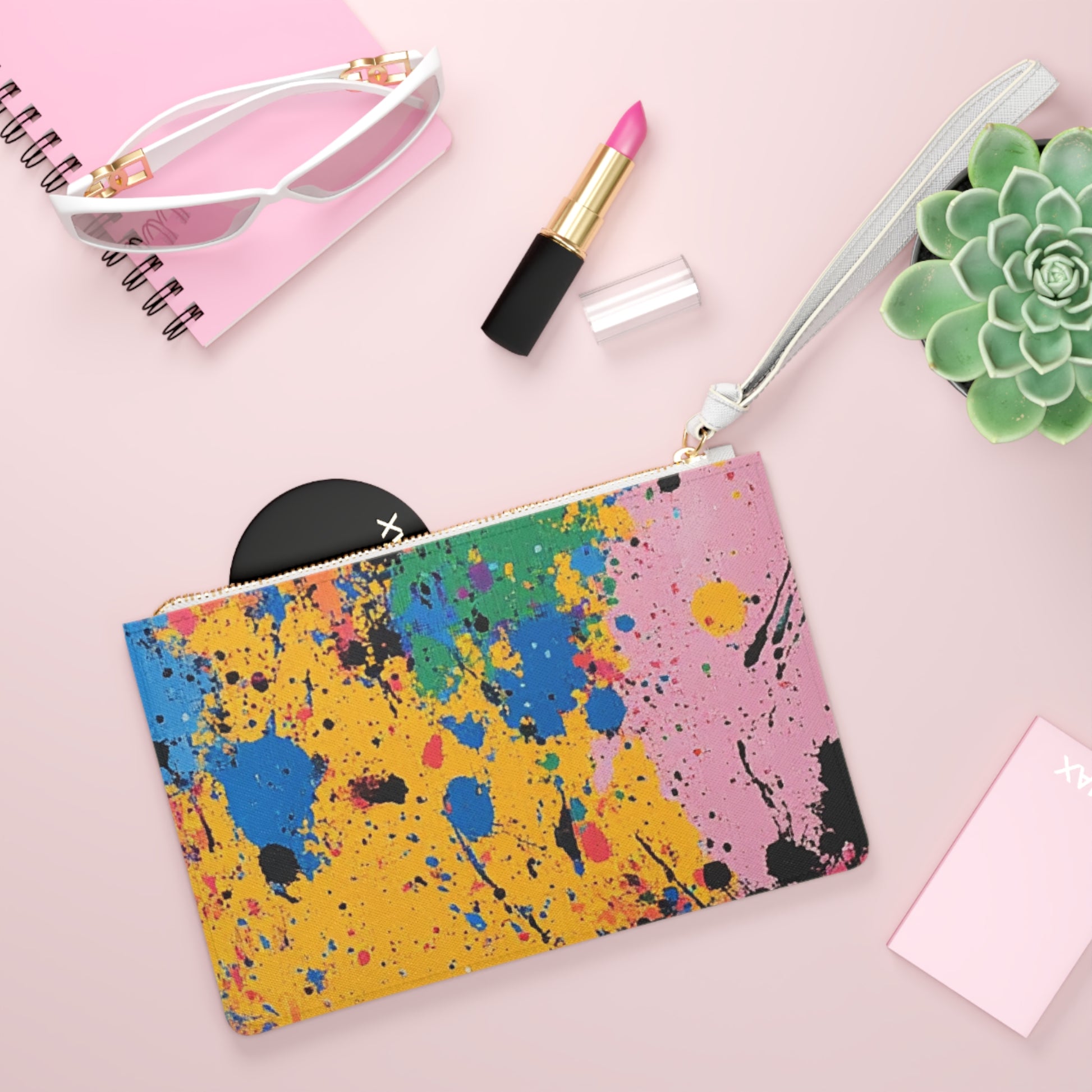 The Colors Of Paint Splatter Clutch Bag, Artsulli - Art is Long, Life is Short, Bags, , , , , , , 